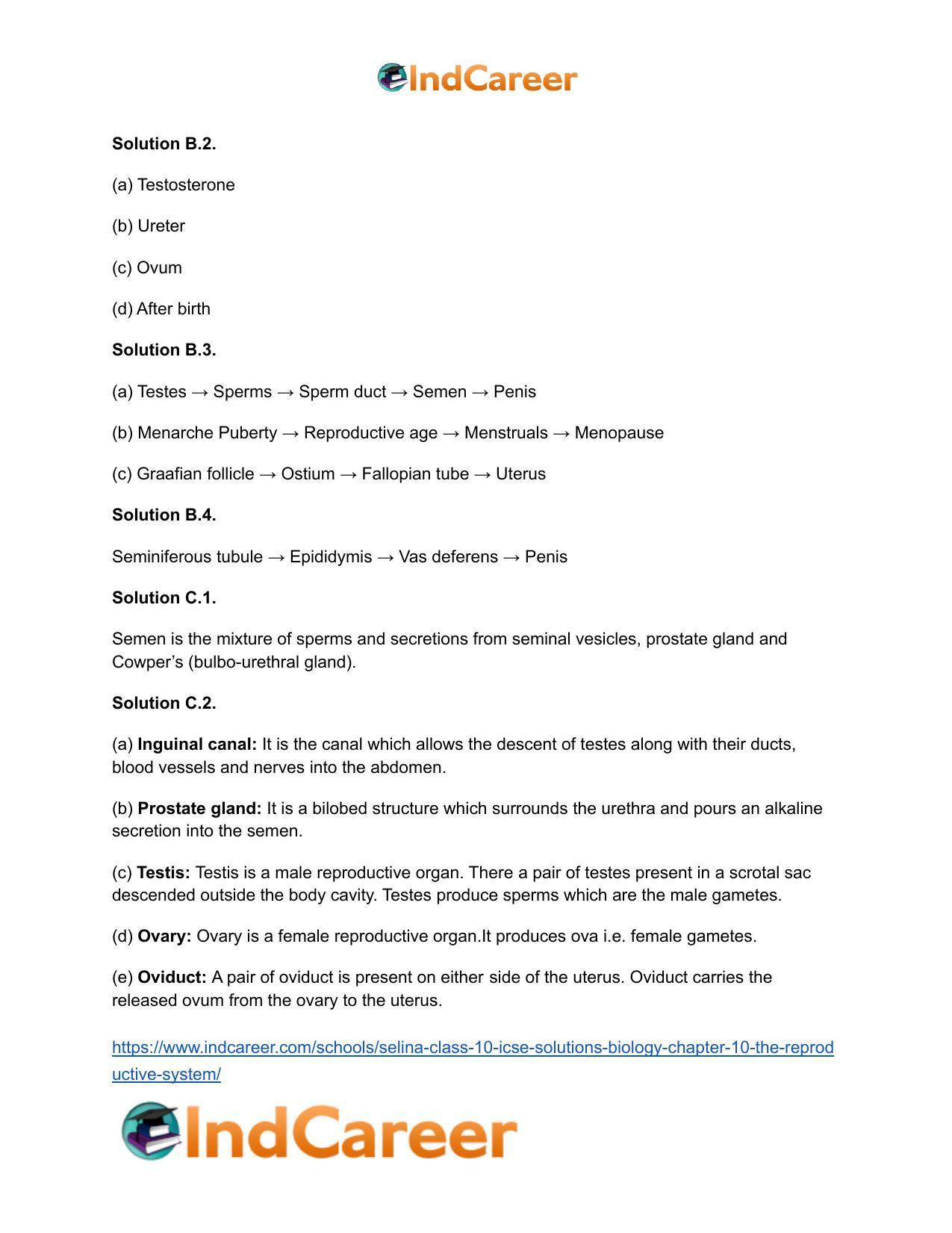 Selina Class 10 ICSE Solutions Biology : Chapter 10- The Reproductive System - Page 3