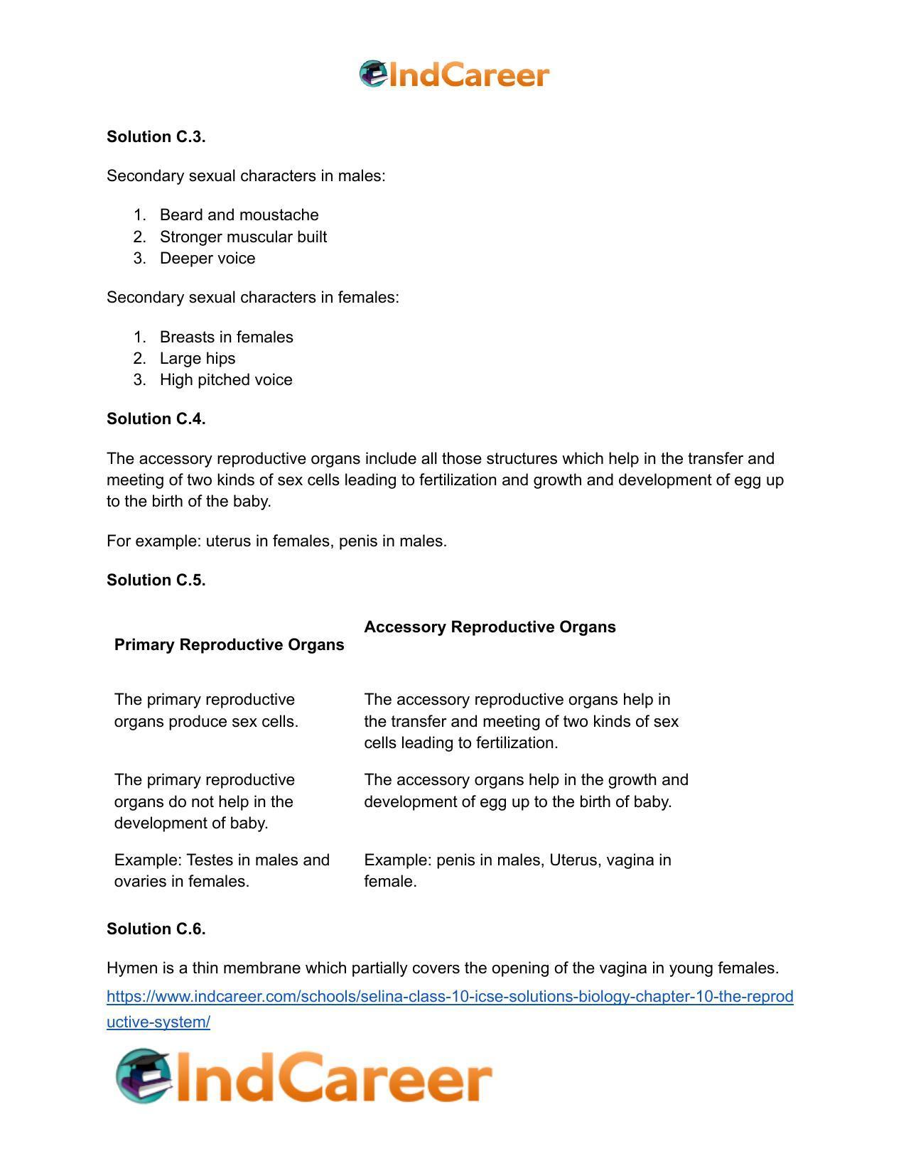 Selina Class 10 ICSE Solutions Biology : Chapter 10- The Reproductive System - Page 4