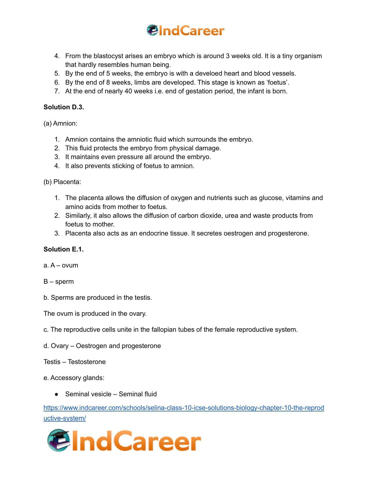 Selina Class 10 ICSE Solutions Biology : Chapter 10- The Reproductive System - Page 13