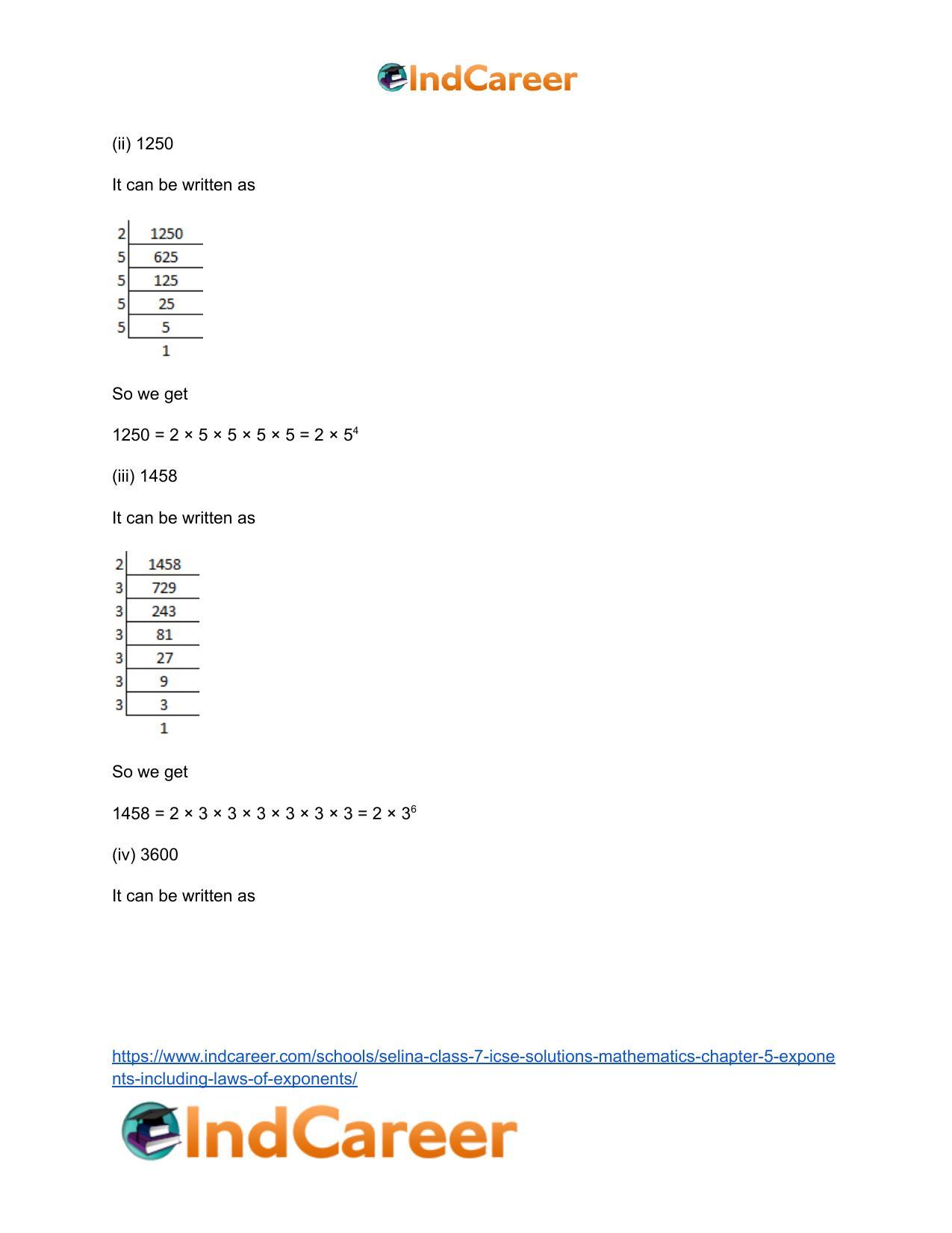 Selina Class 7 ICSE Solutions Mathematics : Chapter 5- Exponents (Including Laws of Exponents) - Page 11