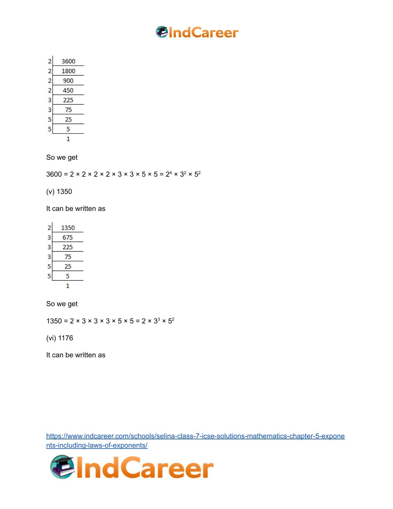 Selina Class 7 ICSE Solutions Mathematics : Chapter 5- Exponents (Including Laws of Exponents) - Page 12