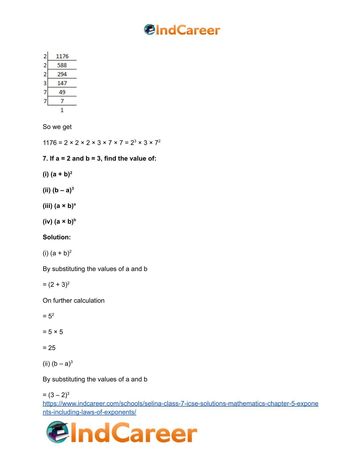 Selina Class 7 ICSE Solutions Mathematics : Chapter 5- Exponents (Including Laws of Exponents) - Page 13