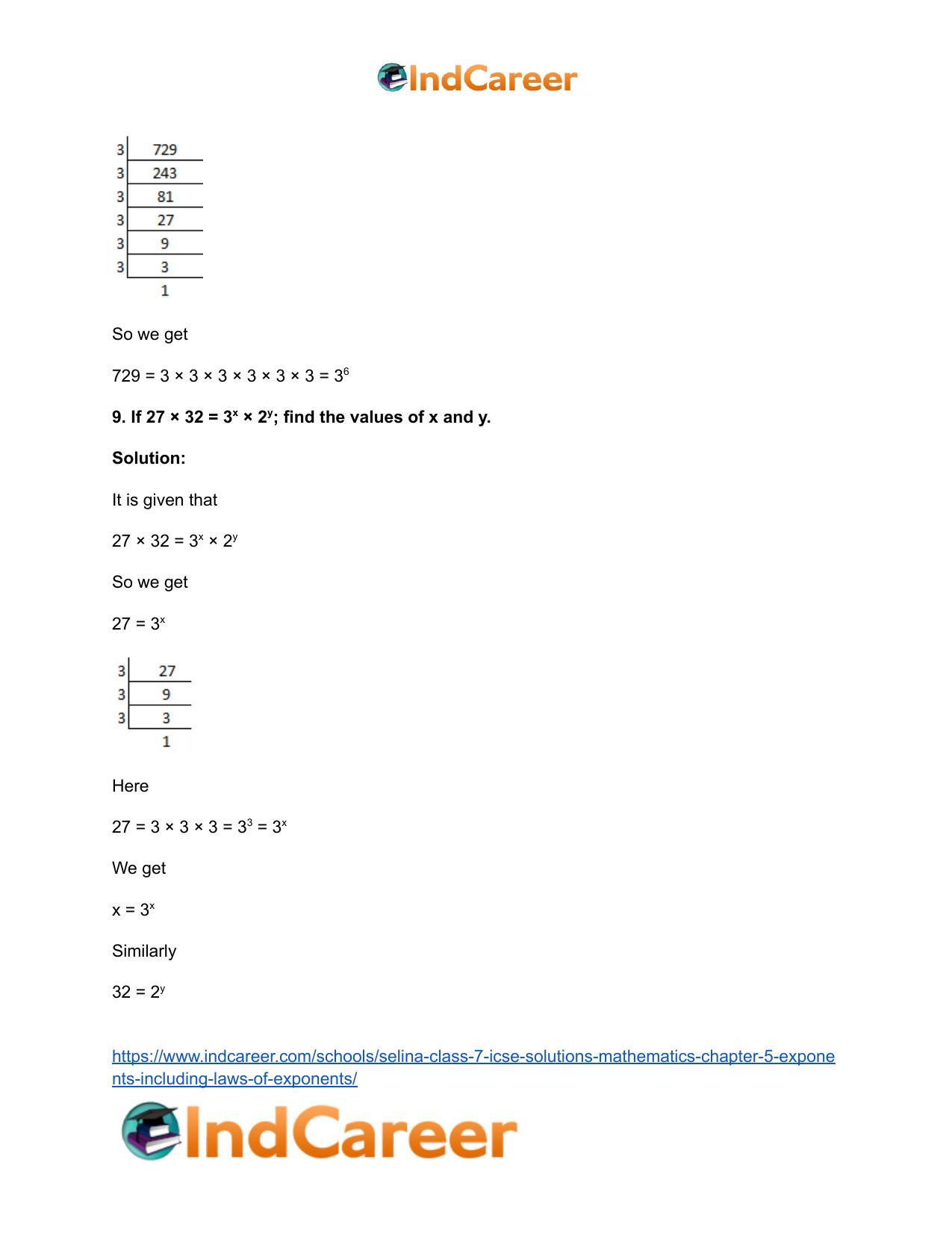 Selina Class 7 ICSE Solutions Mathematics : Chapter 5- Exponents (Including Laws of Exponents) - Page 16