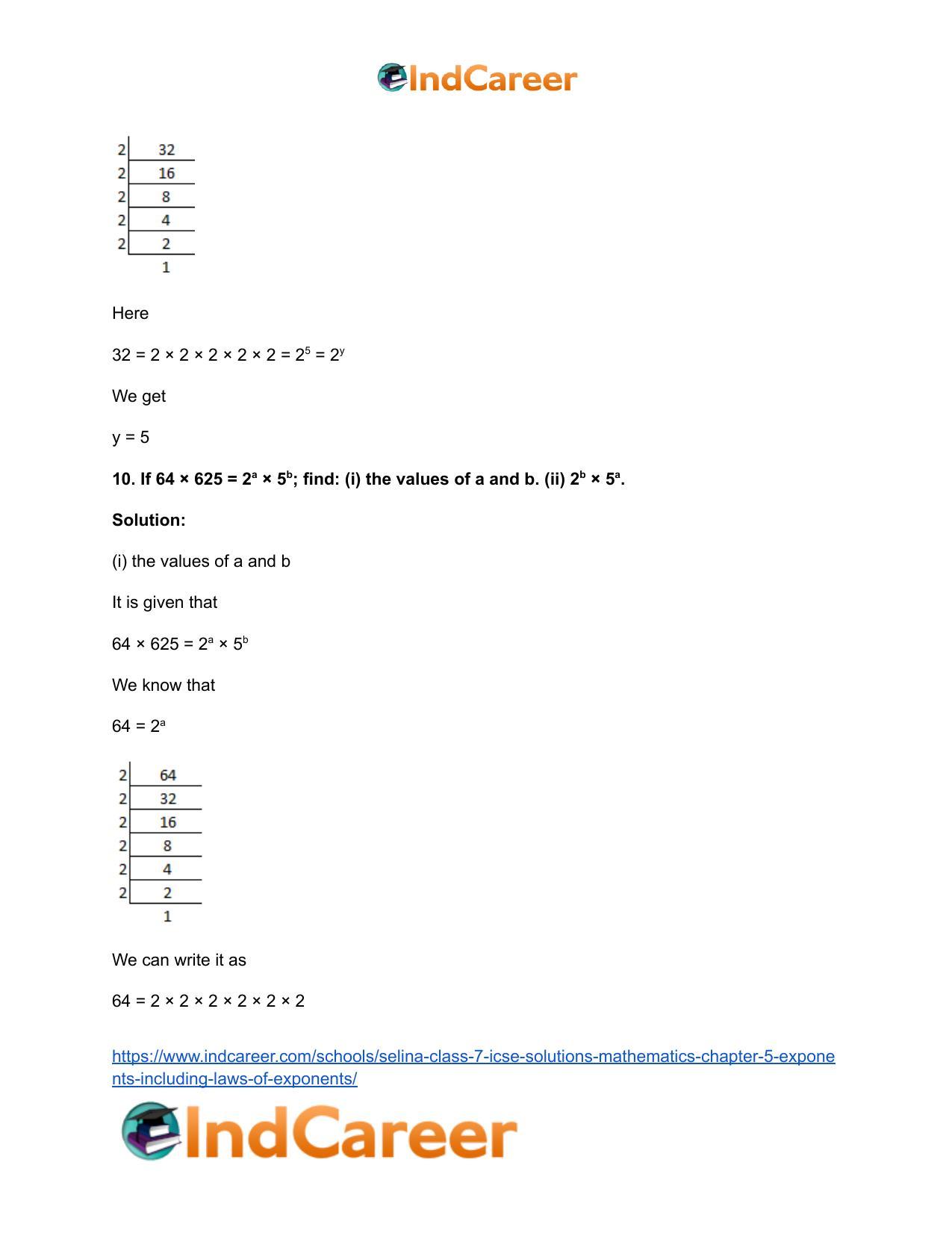 Selina Class 7 ICSE Solutions Mathematics : Chapter 5- Exponents (Including Laws of Exponents) - Page 17