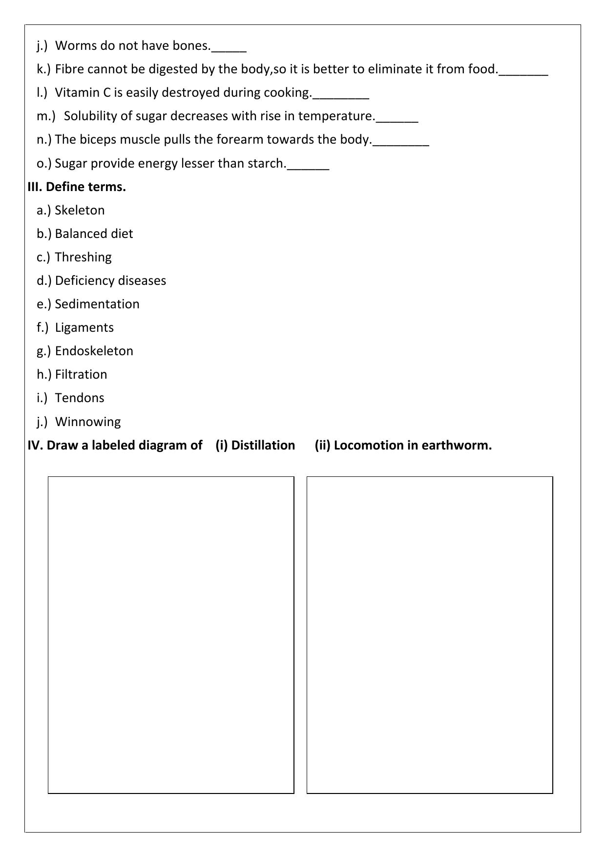 CBSE Worksheets for Class 6 Science Assignment 20 - Page 2