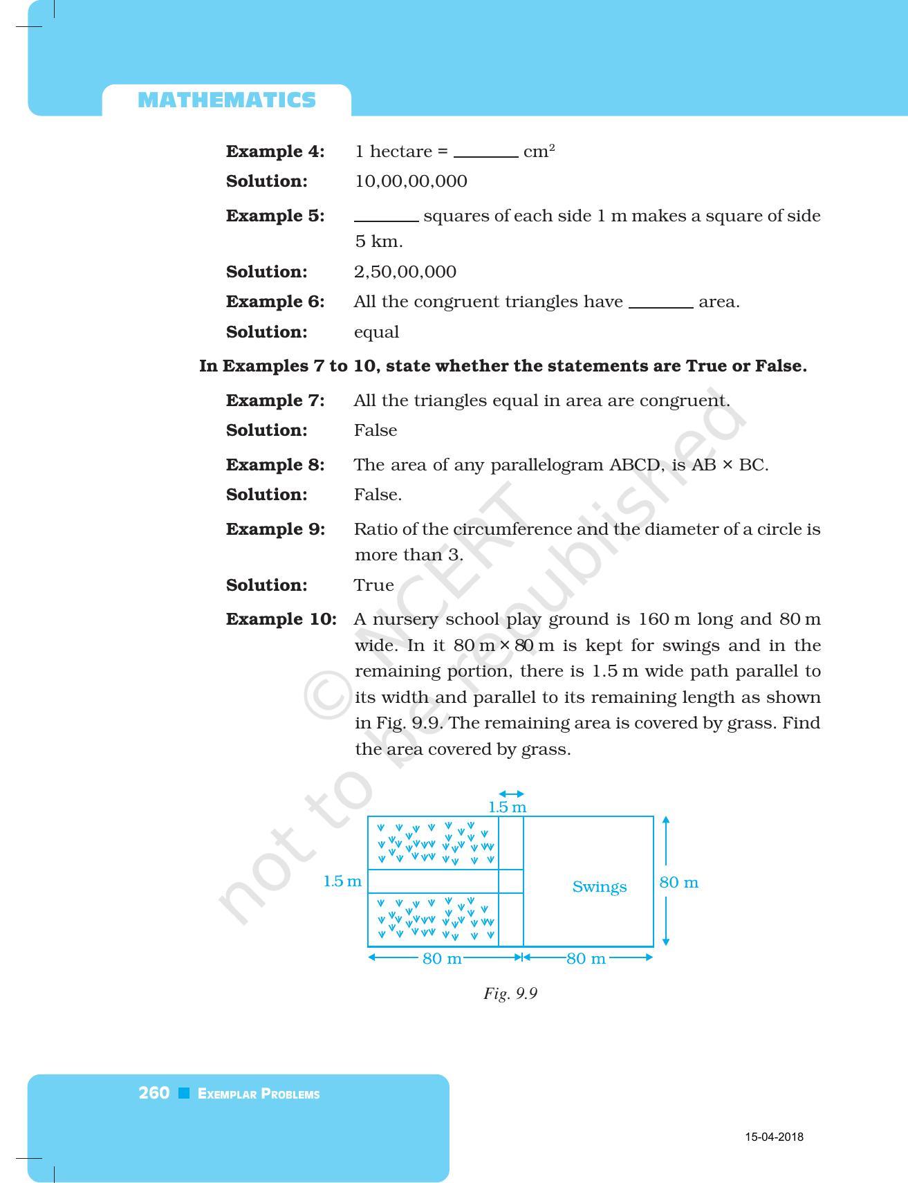 NCERT Exemplar Book for Class 7 Maths: Chapter 9- Perimeter and Area - Page 4