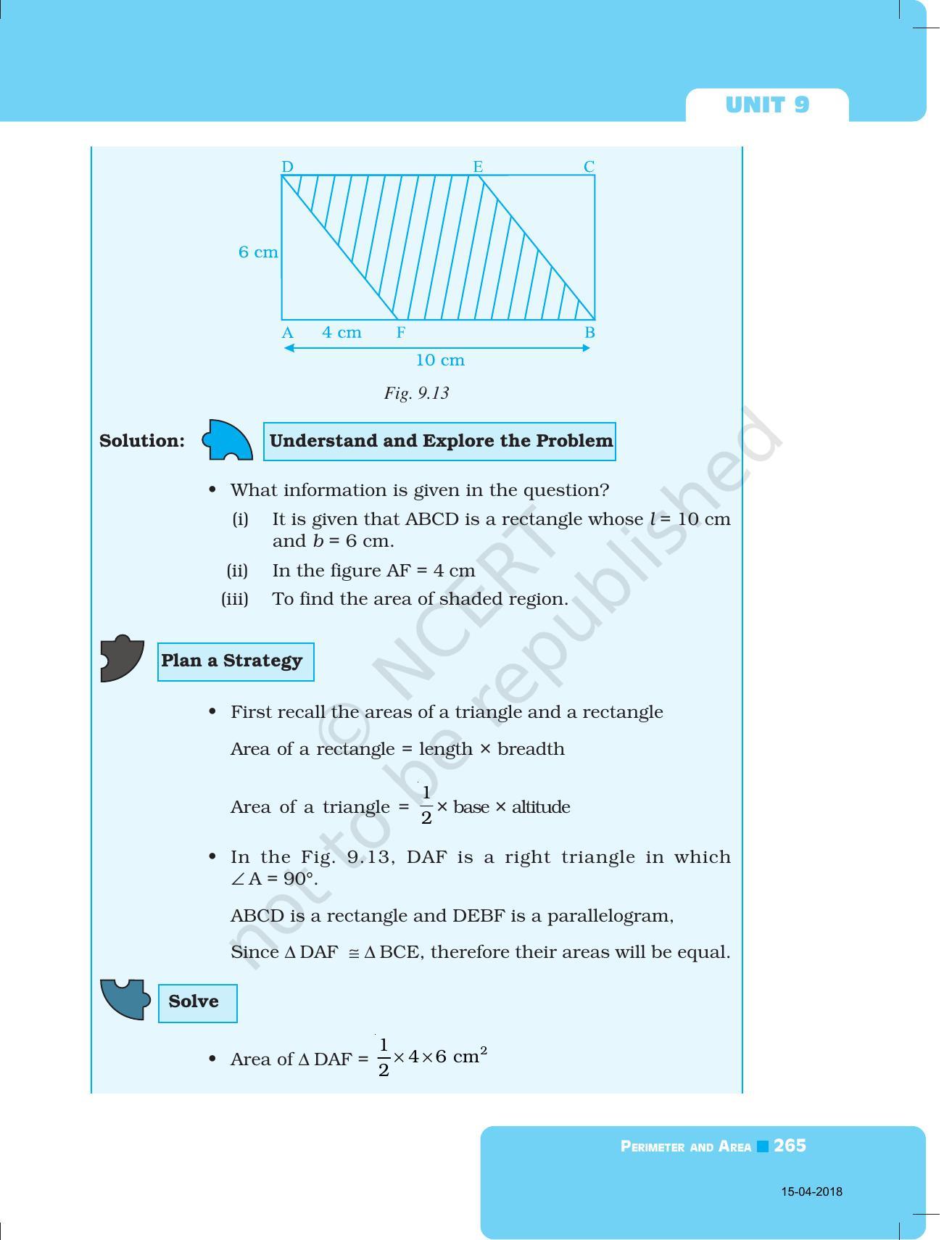 NCERT Exemplar Book for Class 7 Maths: Chapter 9- Perimeter and Area - Page 9