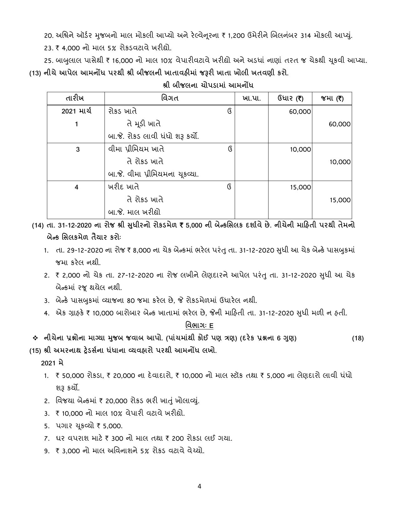 Gujarat Board Class 12th Question Paper 2020: (નામાના મૂળતવો) GHE - Page 4
