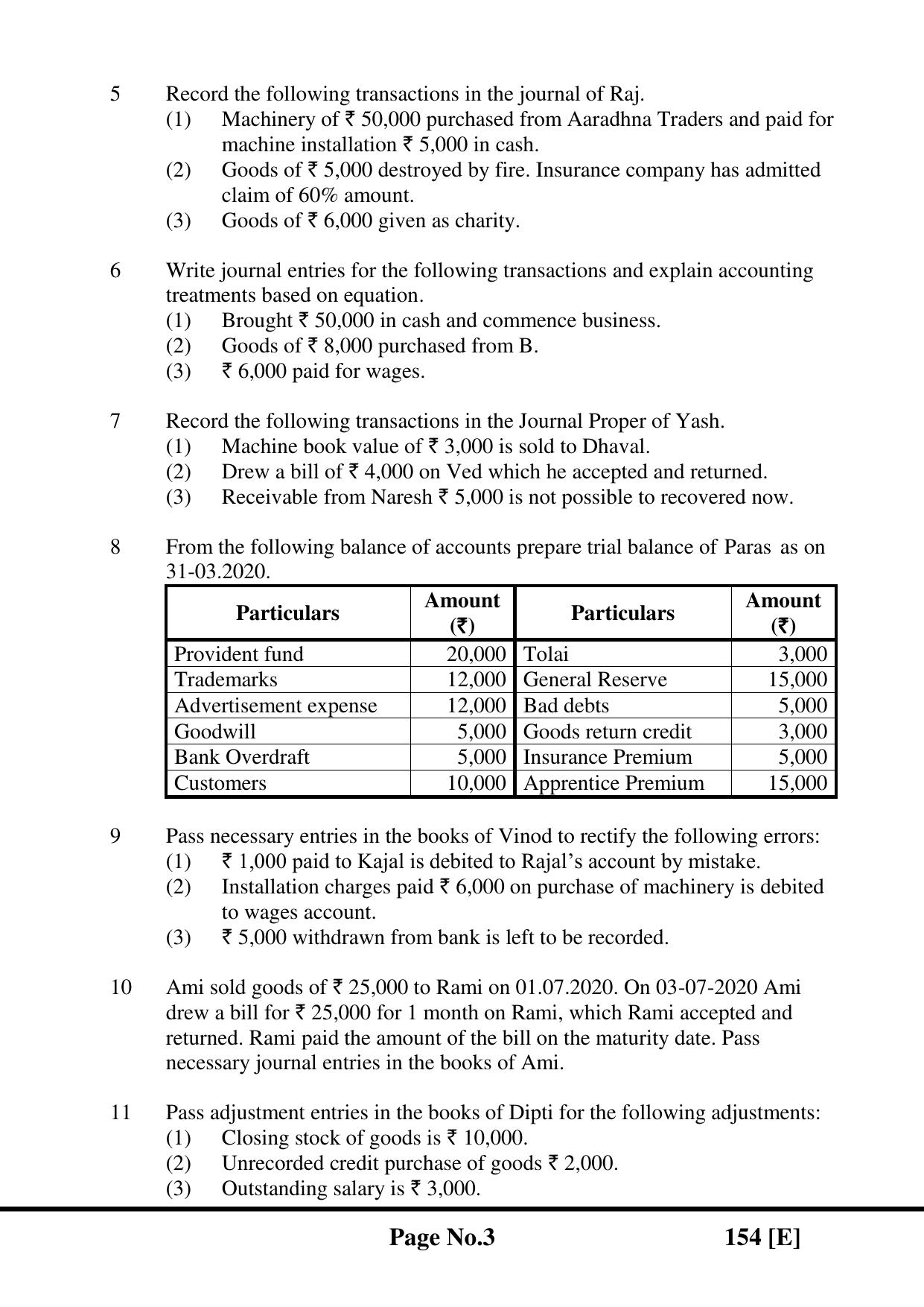 Gujarat Board Class 12th Question Paper 2020: (નામાના મૂળતવો) GHE - Page 15