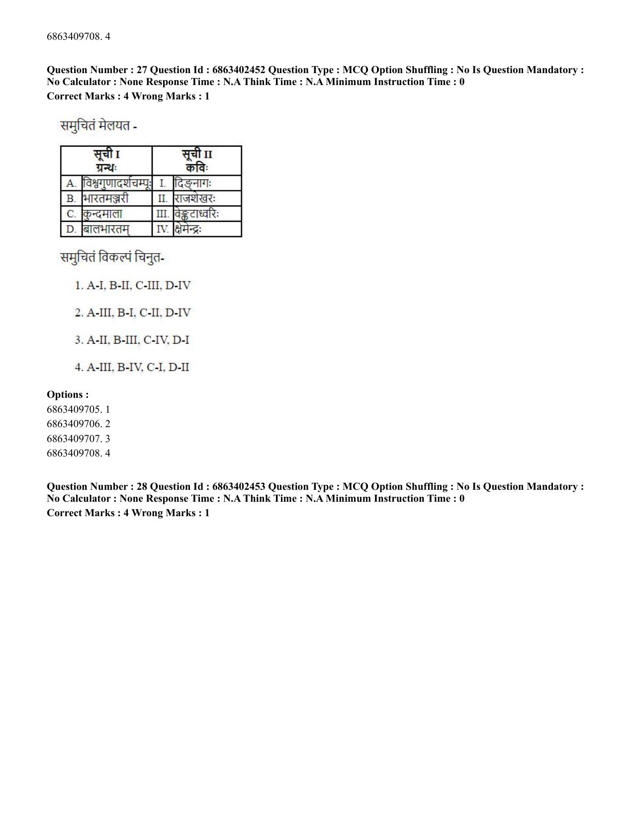 CUET PG 2023: ACQP19 – Sahitya (Alankara and Kavya varga) (Eng.) Shift 2 (05-06-2023) Question Paper - Page 44