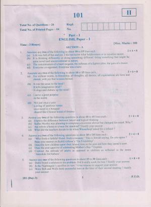 AP Inter 1st Year English-I March 2018 (General) Question Paper