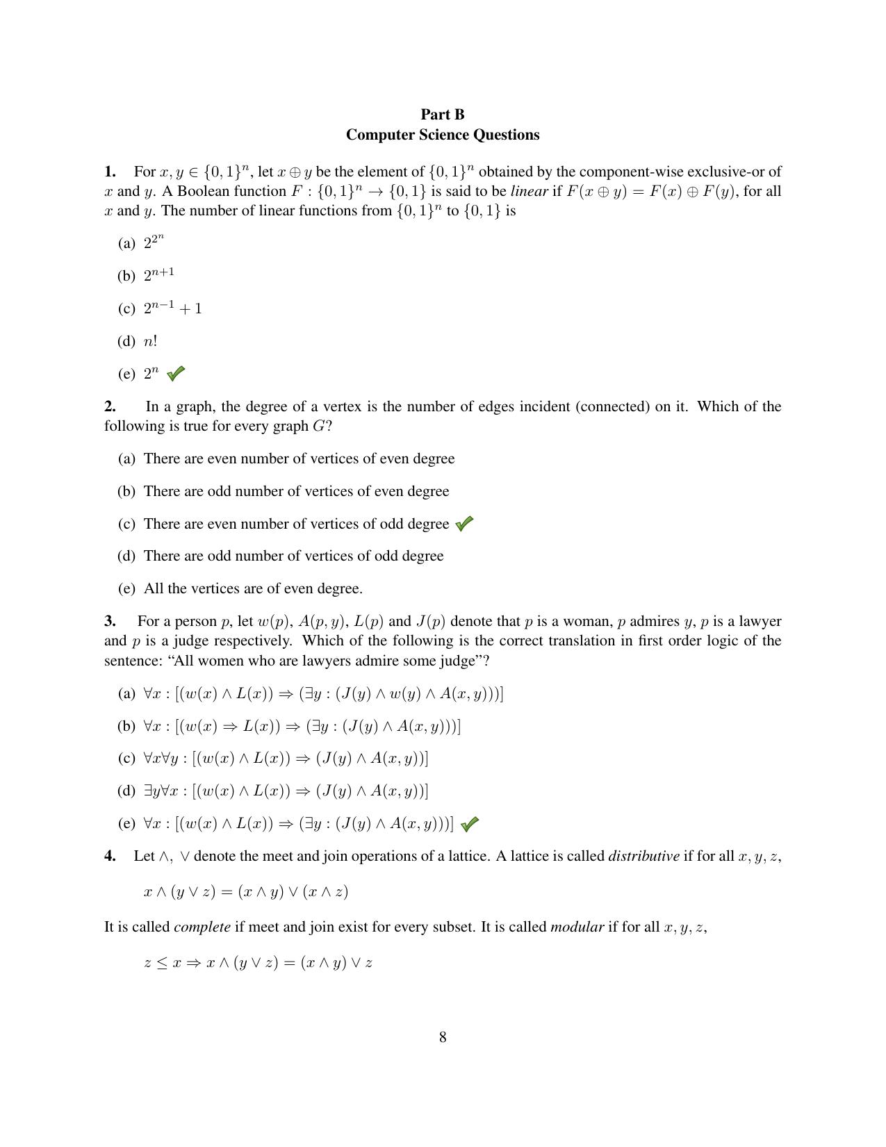 TIFR GS 2012 Computer & Systems Sciences Question Paper - Page 10