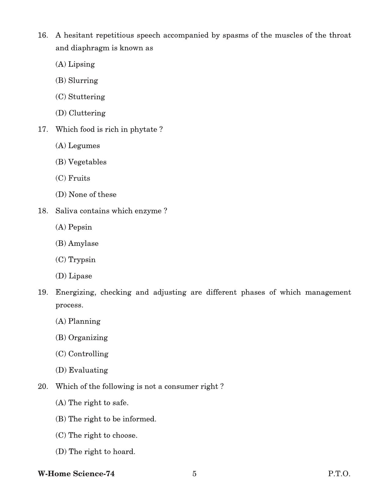 Odisha CPET 2022 IRPM Question Paper - Page 5