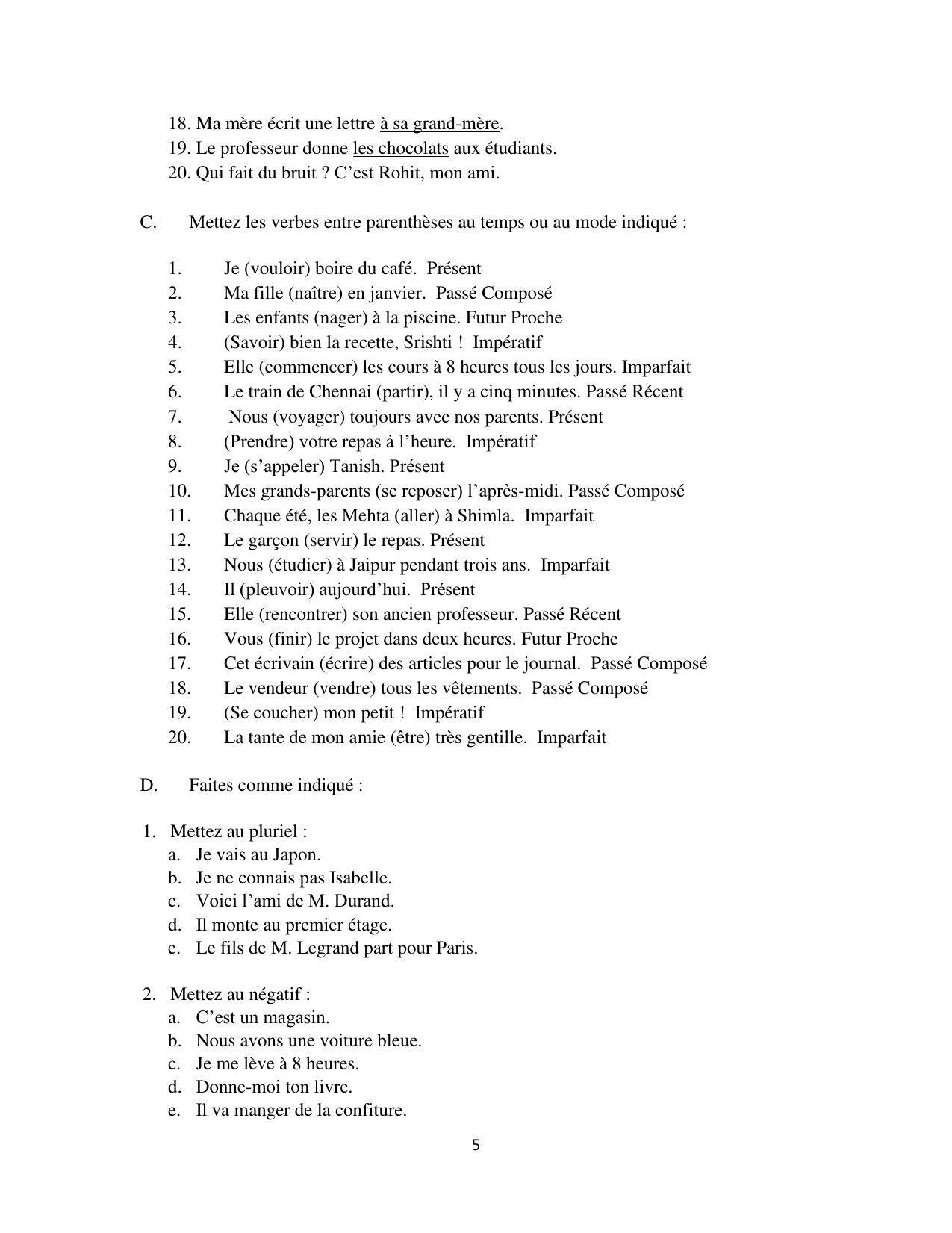 Maharashtra Board Class 12 French Sample Papers - Page 6
