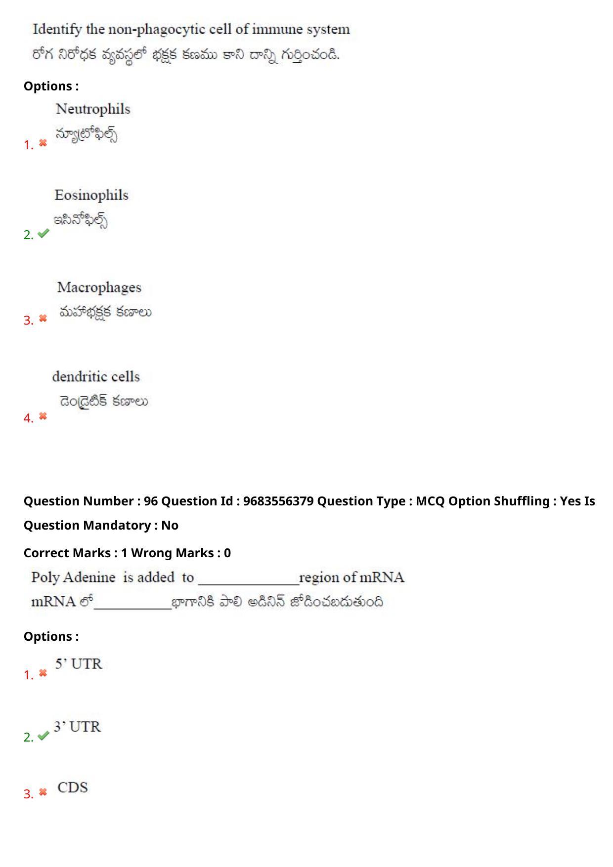 TS CPGET 2021 M.Sc. Biotechnology (Shift 1) Question Paper with Answer Key - Page 65
