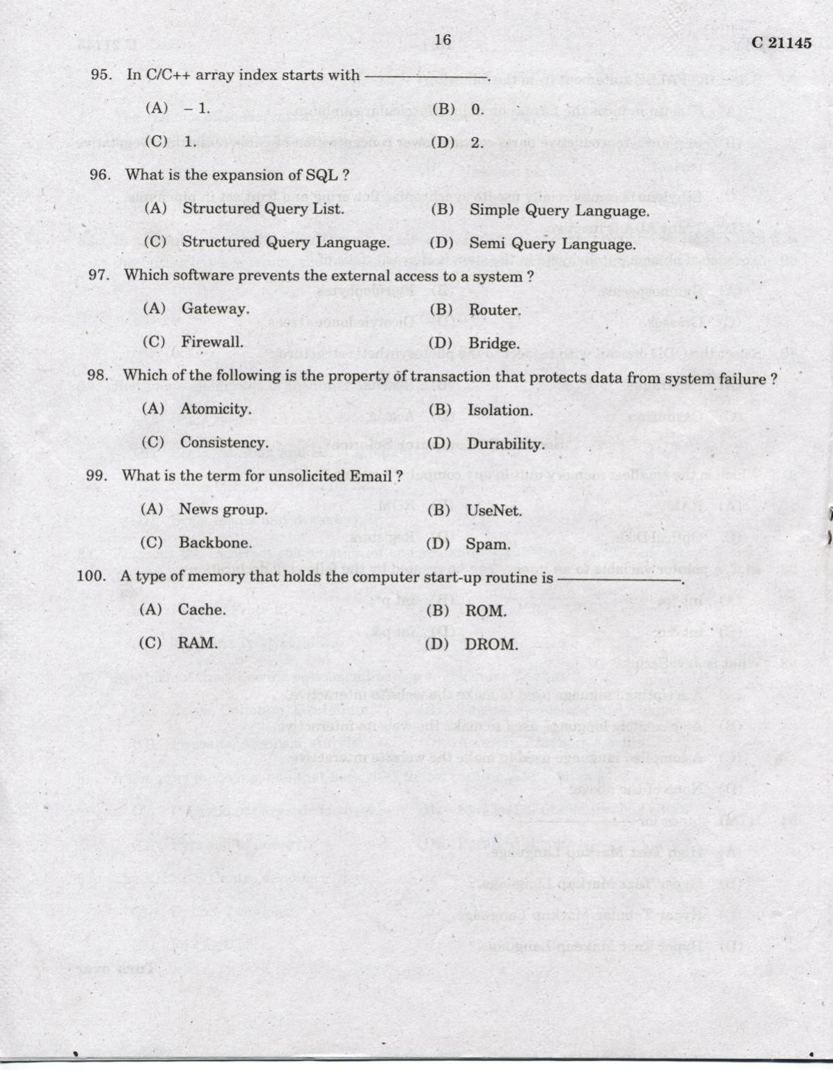CUCAT 2022 Integrated M.Sc.Physics/Chemistry Question Paper - Page 16