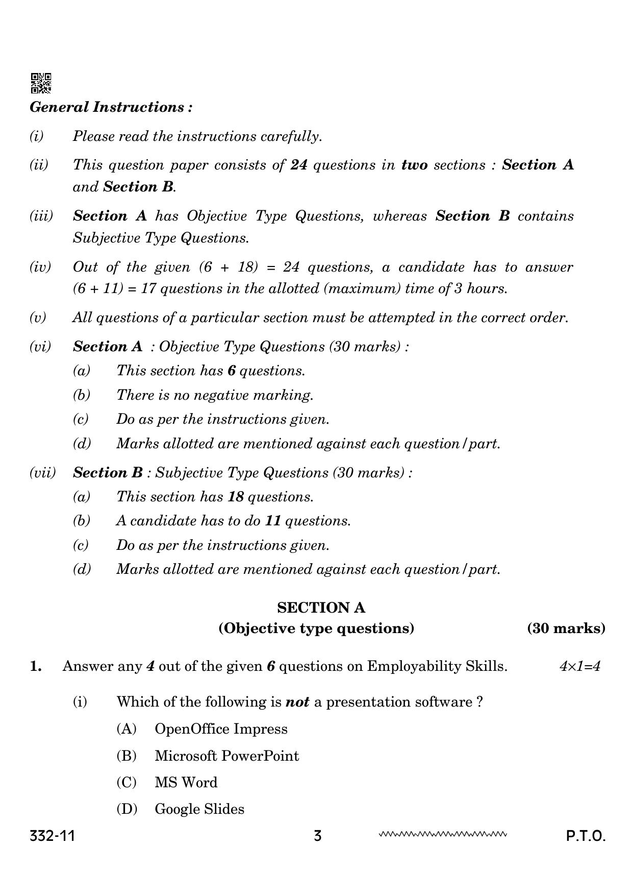CBSE Class 12 Agriculture 2024 Question Paper - Page 3