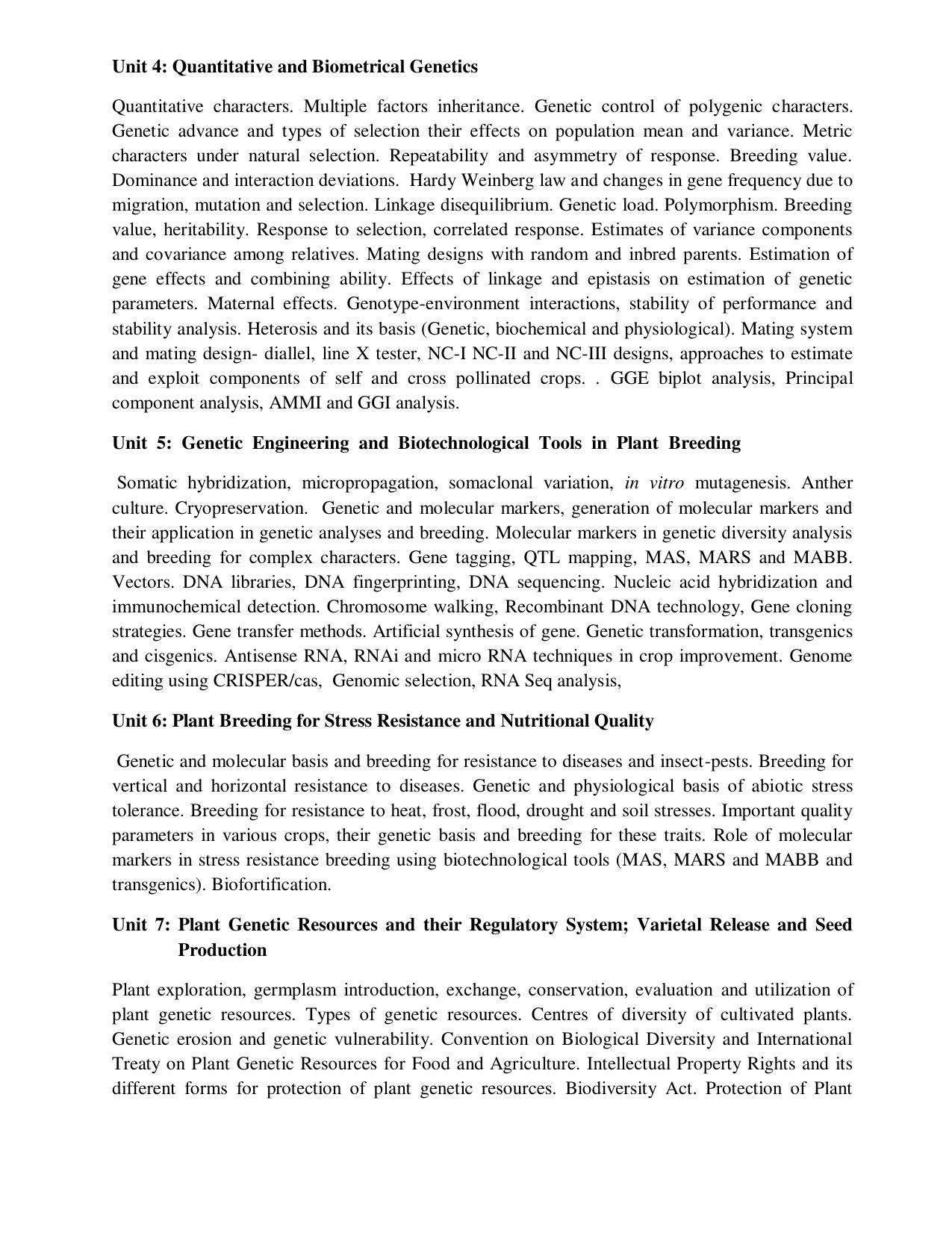 ICAR AICE-JRF/SRF (PhD) Syllabus - Page 2