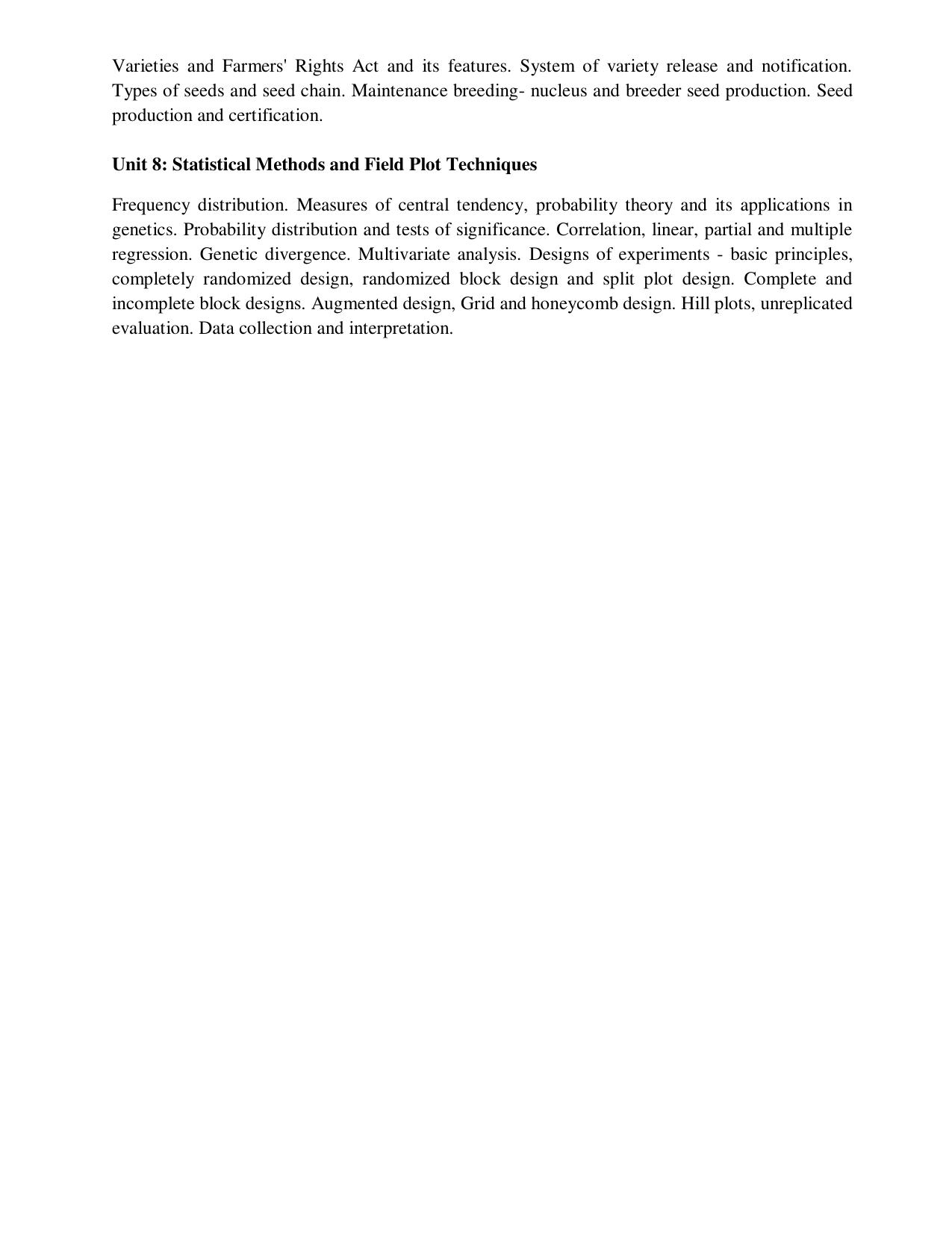 ICAR AICE-JRF/SRF (PhD) Syllabus - Page 3