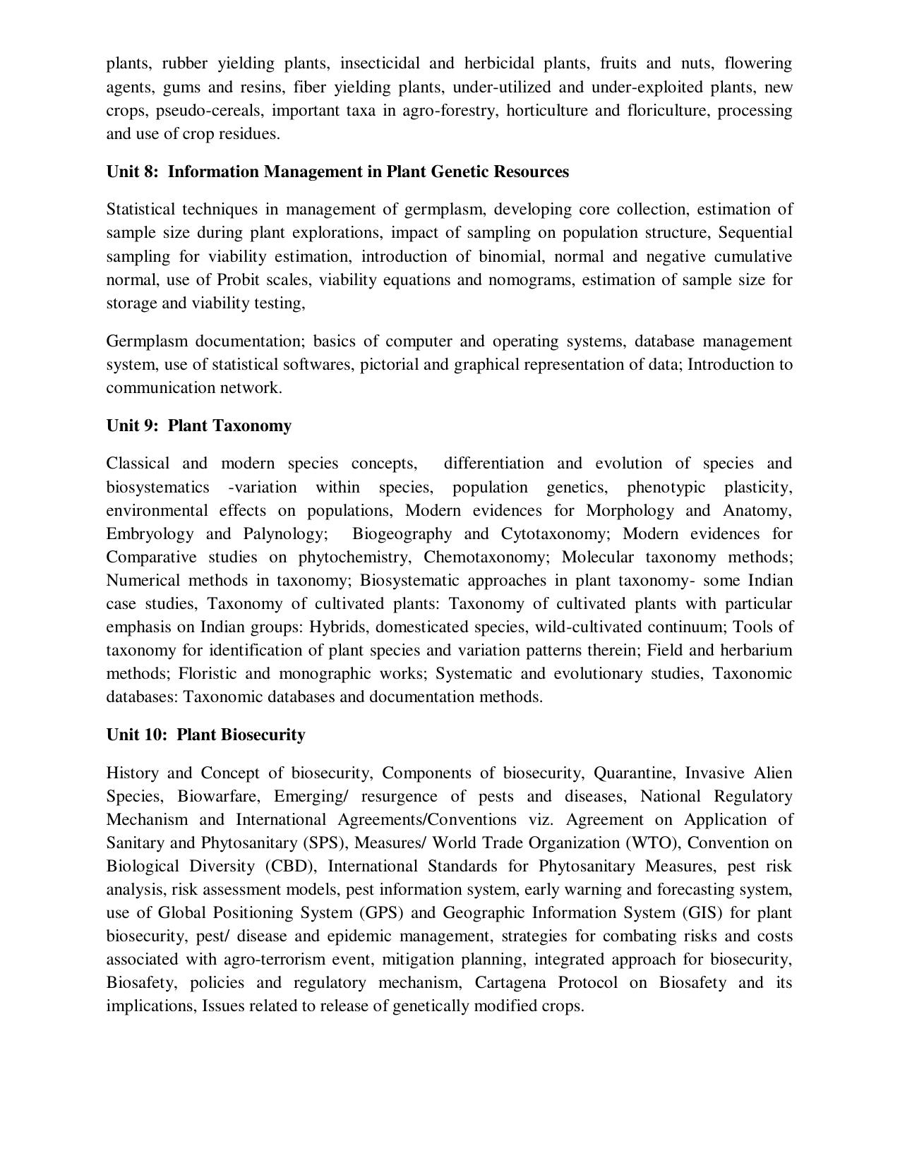 ICAR AICE-JRF/SRF (PhD) Syllabus - Page 9