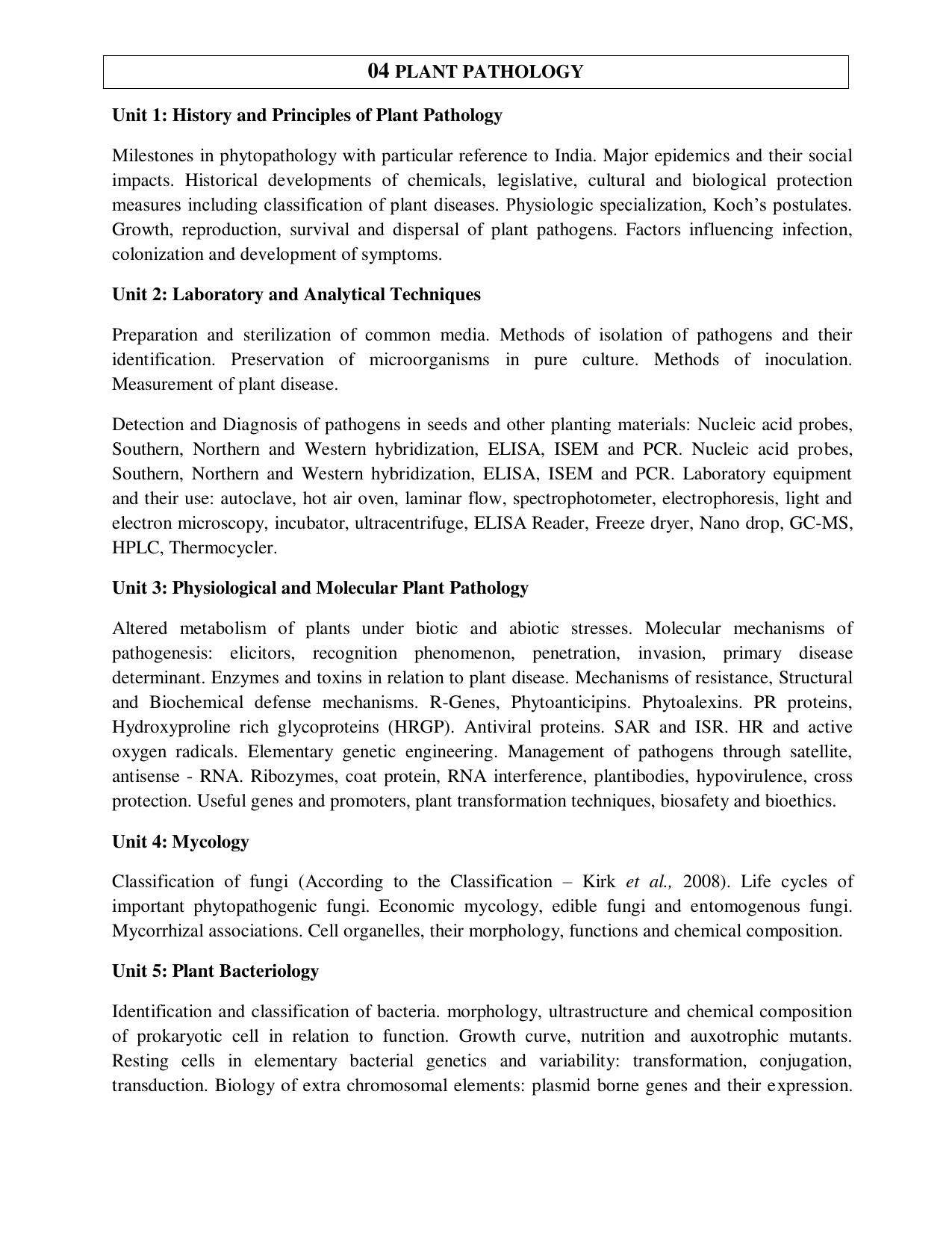 ICAR AICE-JRF/SRF (PhD) Syllabus - Page 11
