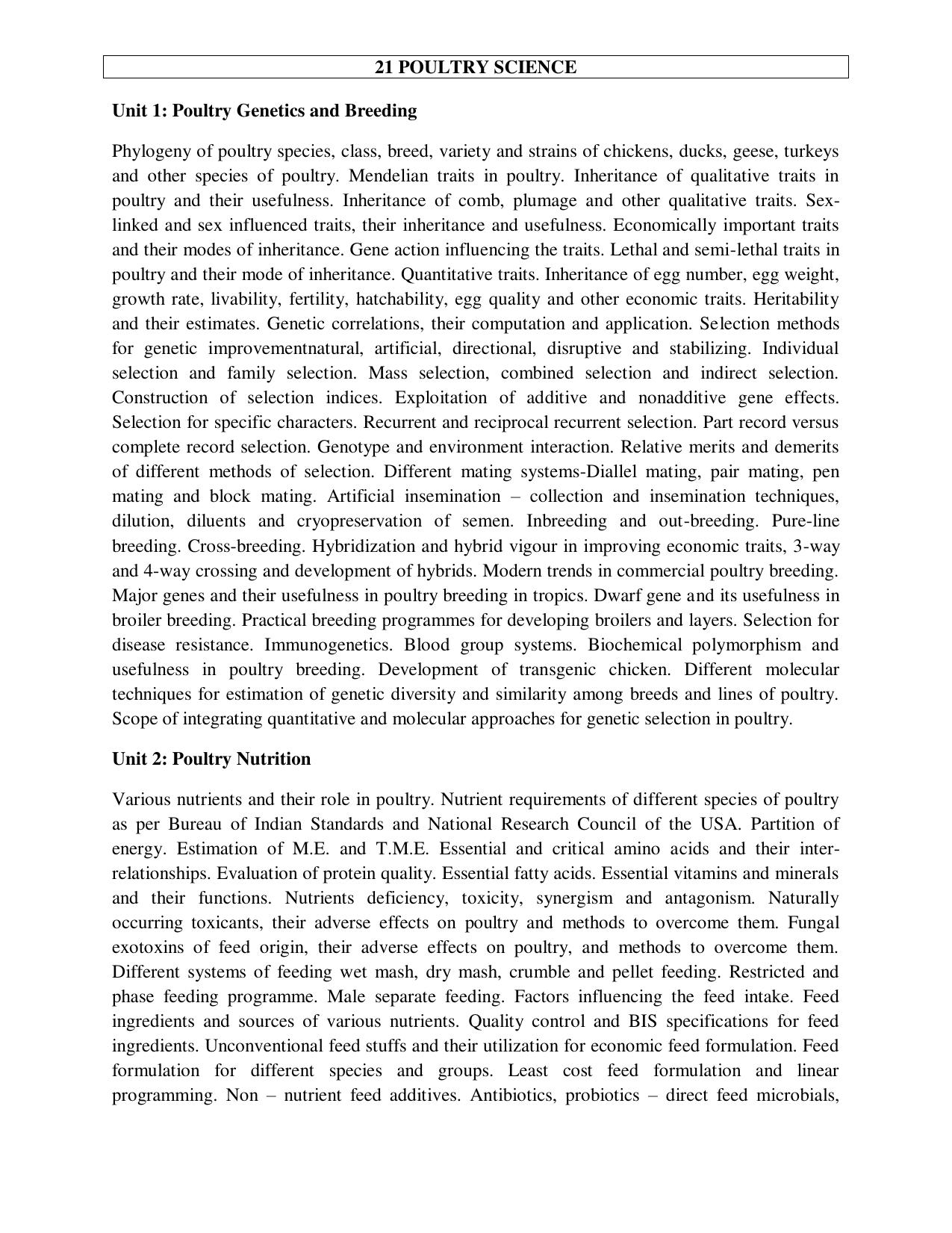 ICAR AICE-JRF/SRF (PhD) Syllabus - Page 65