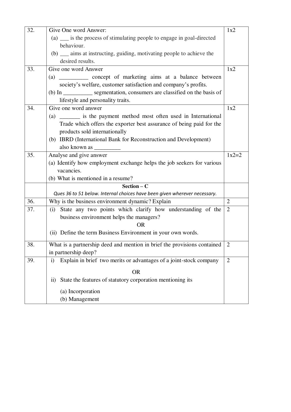 NIOS Class 12 Commerce (Business Studies) Sample Paper - Page 9
