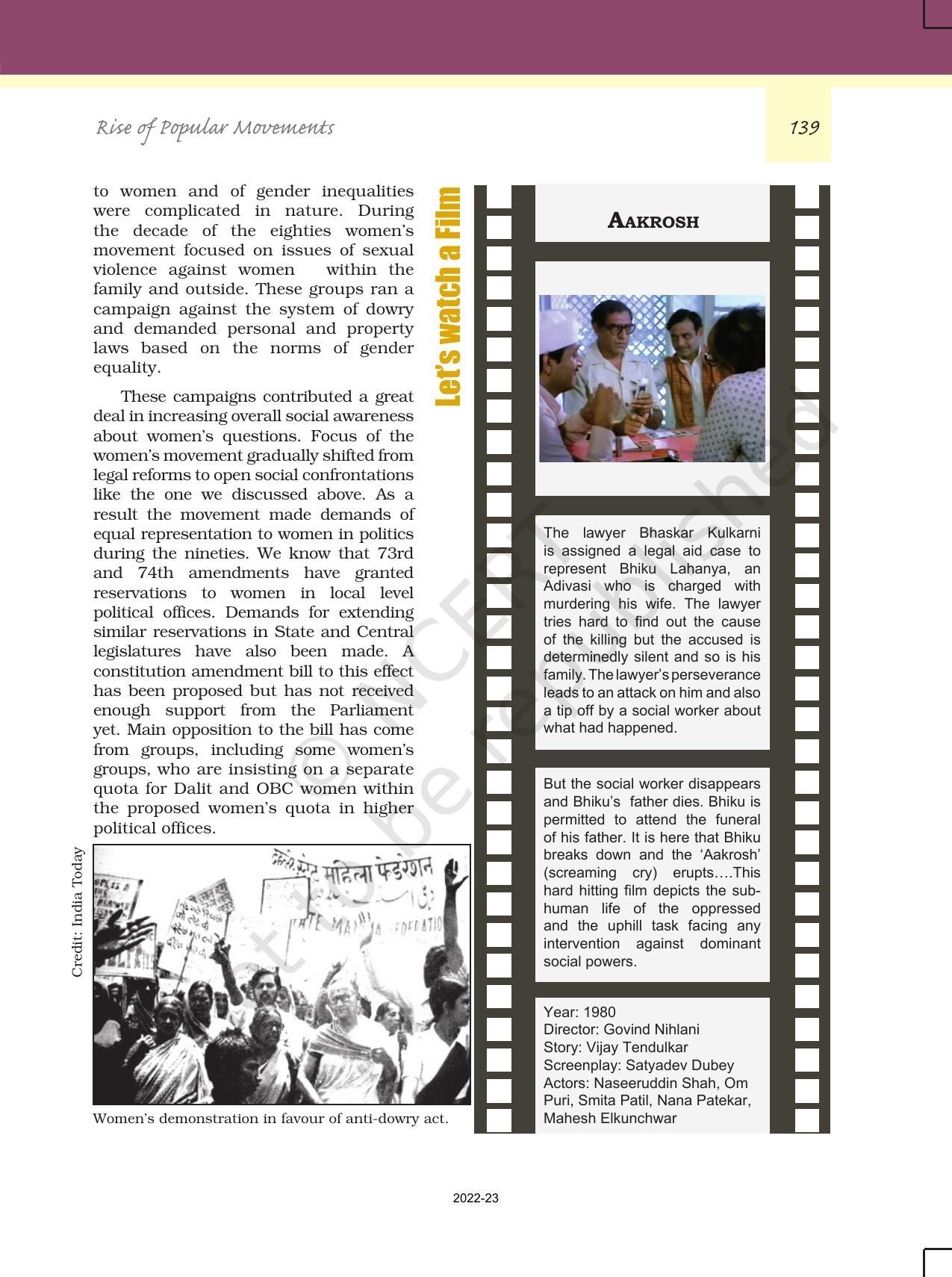 NCERT Book for Class 12 Political Science (Politics In India Since Independence) Chapter 7 Rise of Popular Movements - Page 12