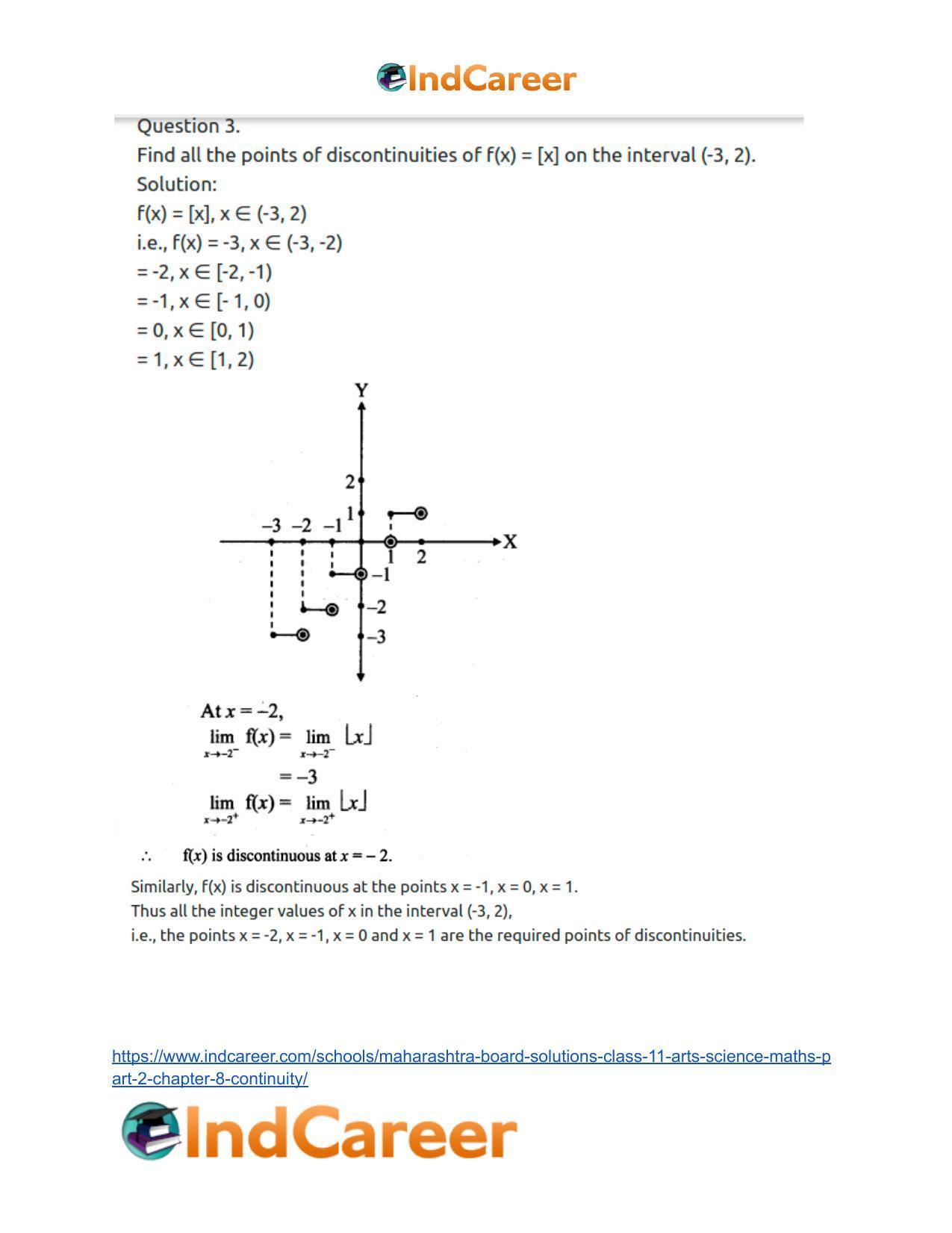 Maharashtra Board Solutions Class 11-Arts & Science Maths (Part 2): Chapter 8- Continuity - Page 7