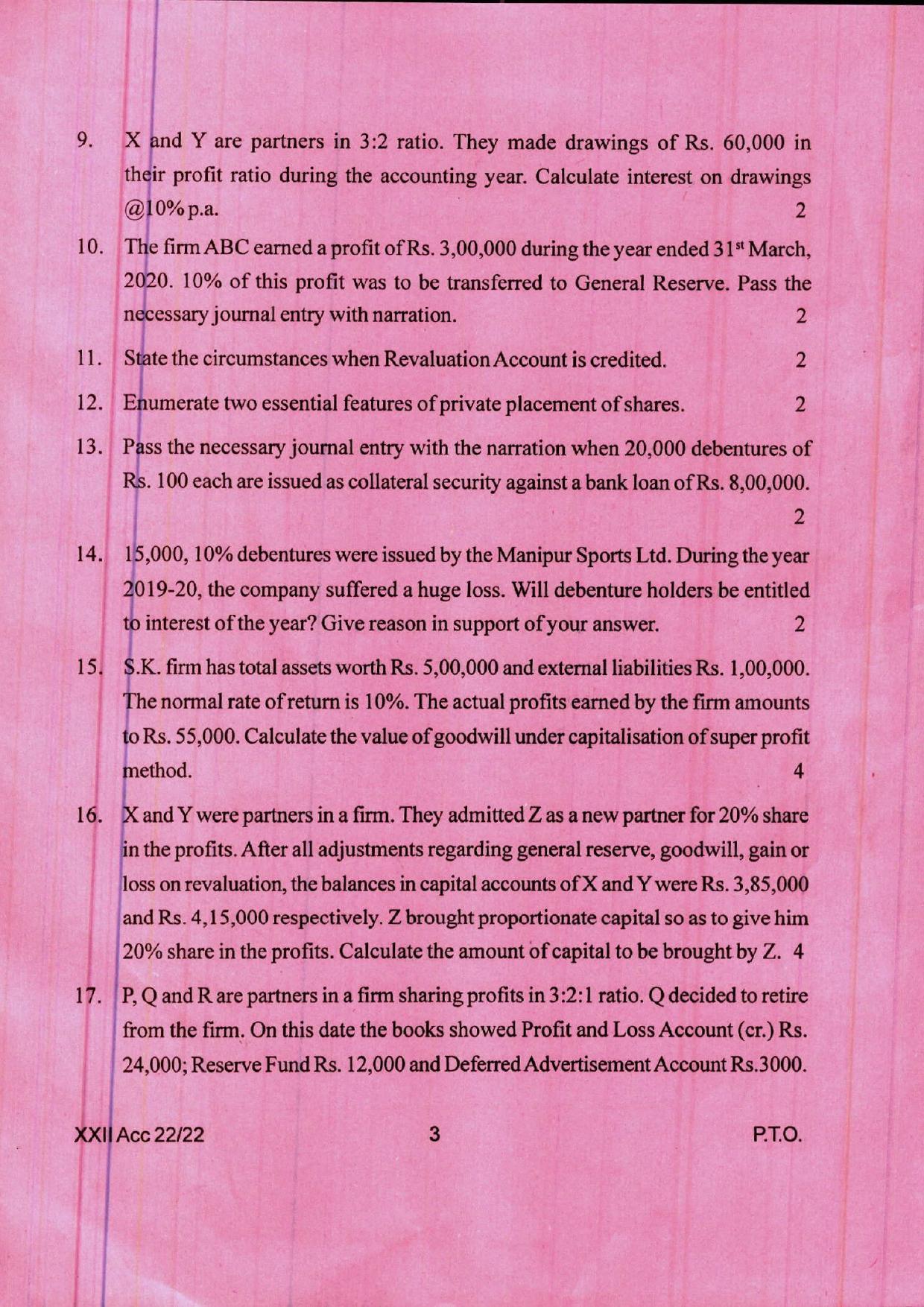 COHSEM 12th Question Papers 2022 Accountancy - Page 3