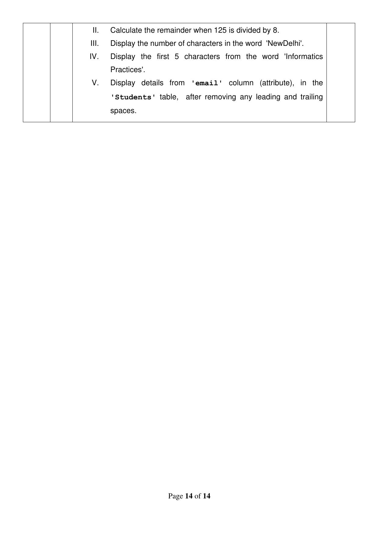 CBSE Class 12 Informatics Practices Sample Question Paper 2024-25 - Page 14