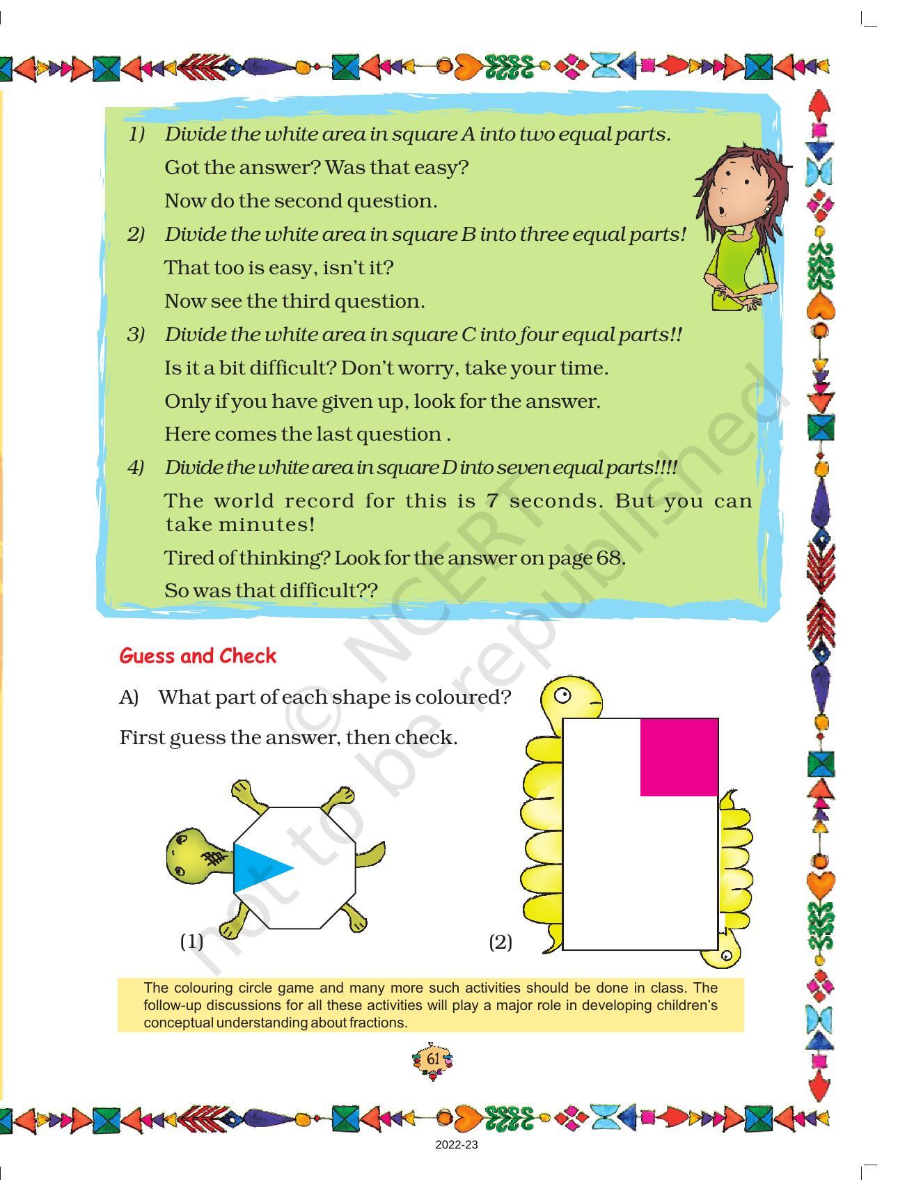 NCERT Book for Class 5 Maths Chapter 4 Parts and Wholes - Page 12