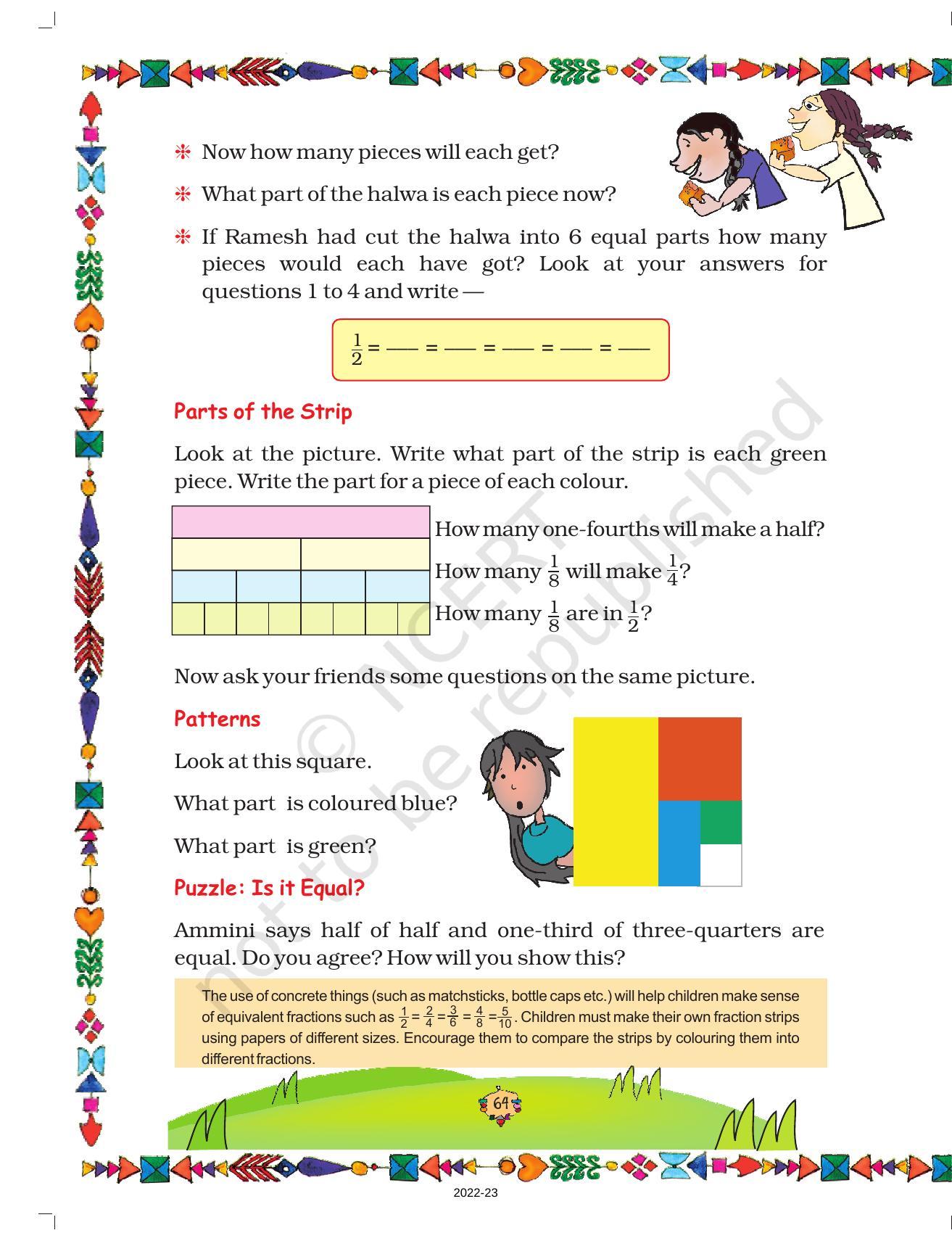 NCERT Book for Class 5 Maths Chapter 4 Parts and Wholes - Page 15