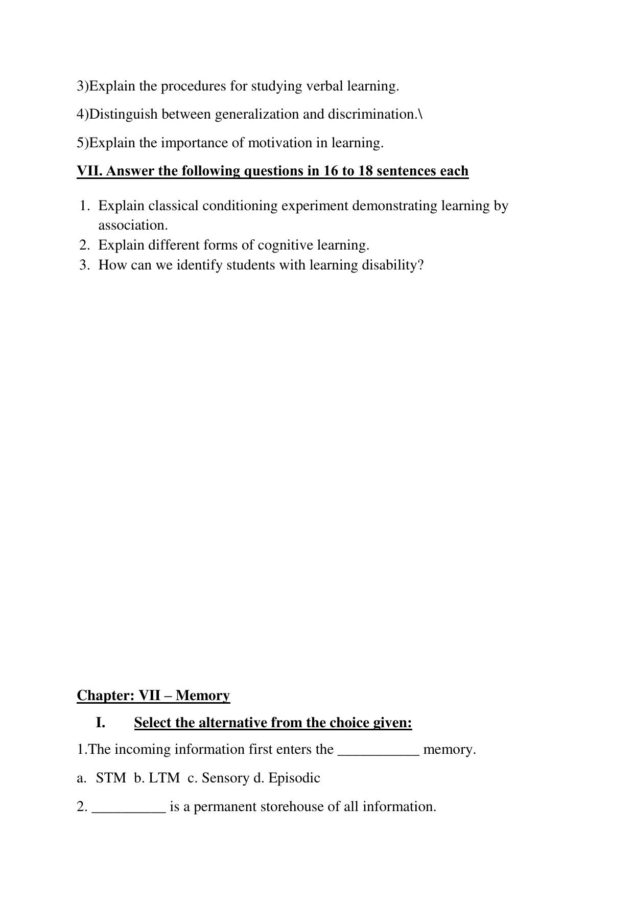 Karnataka 1st PUC Question Bank 2025 - Psychology English - Page 23