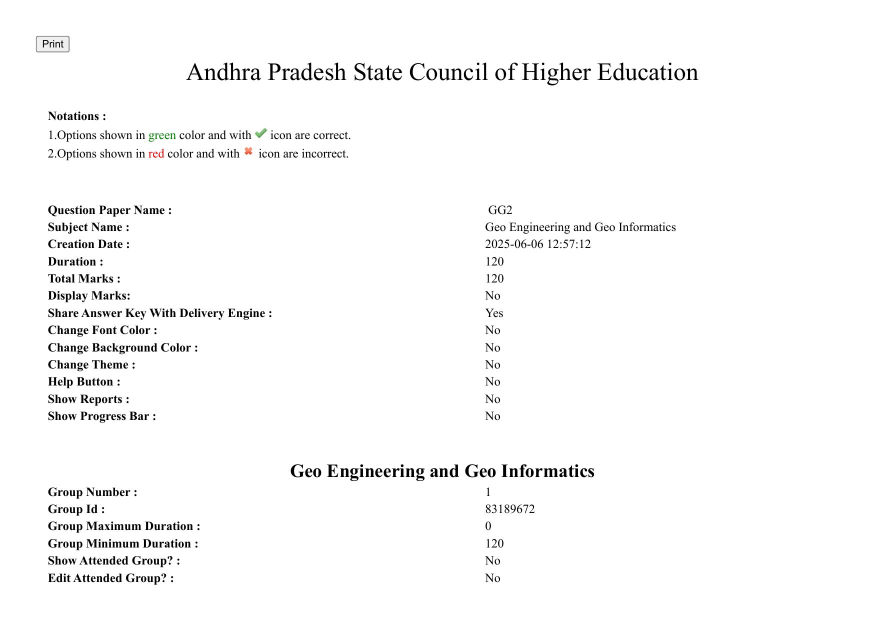 AP PGCET 2025 Geo Engineering & Geo Informatics Paper with Answer Key - Page 1