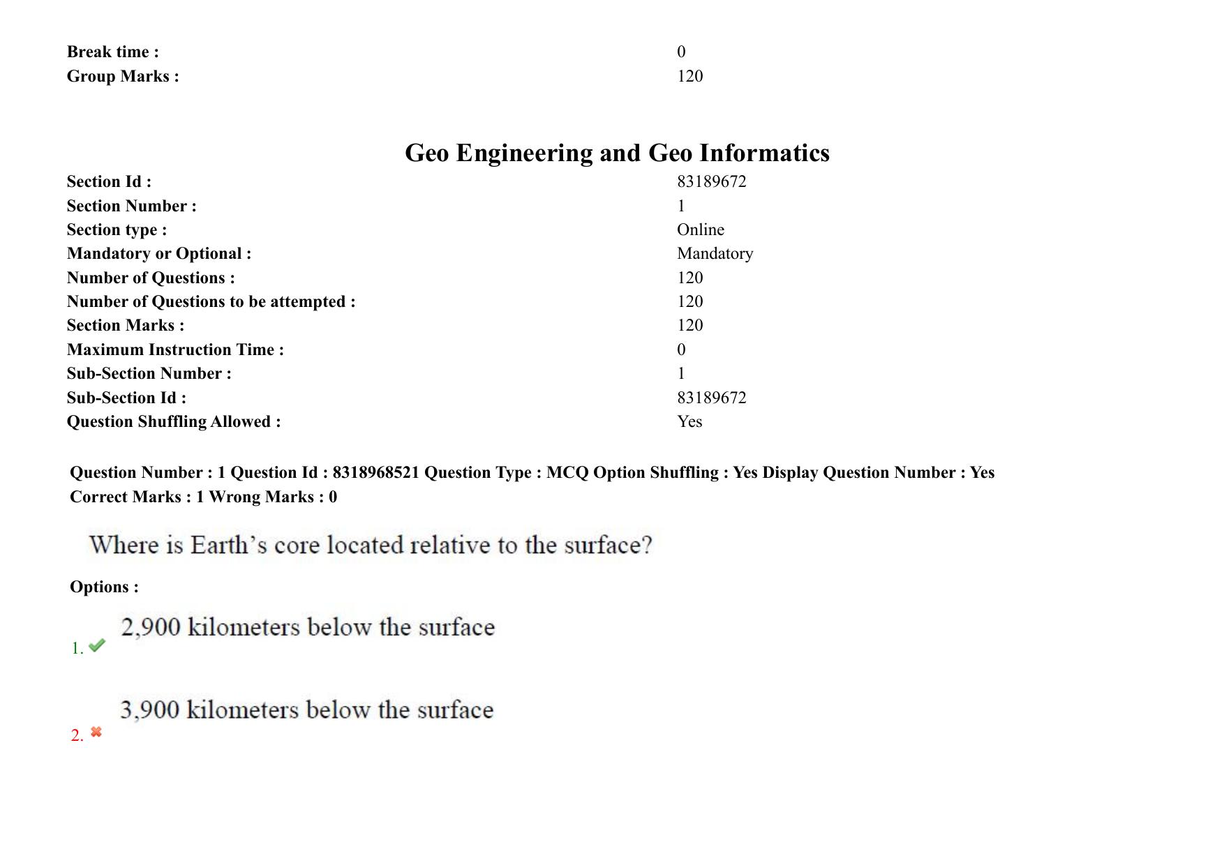 AP PGCET 2025 Geo Engineering & Geo Informatics Paper with Answer Key - Page 2