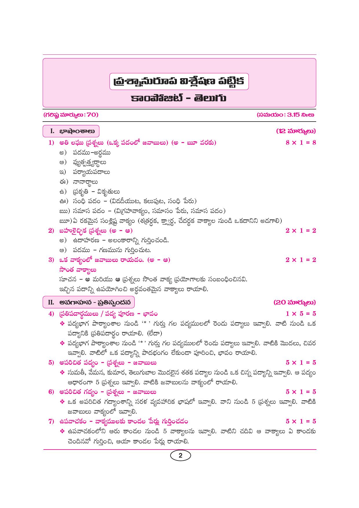 AP Board 10th 1ST LANGUAGE PAPER - I (COMPOSITE TELUGU)	 Model Paper 2023 - Page 10