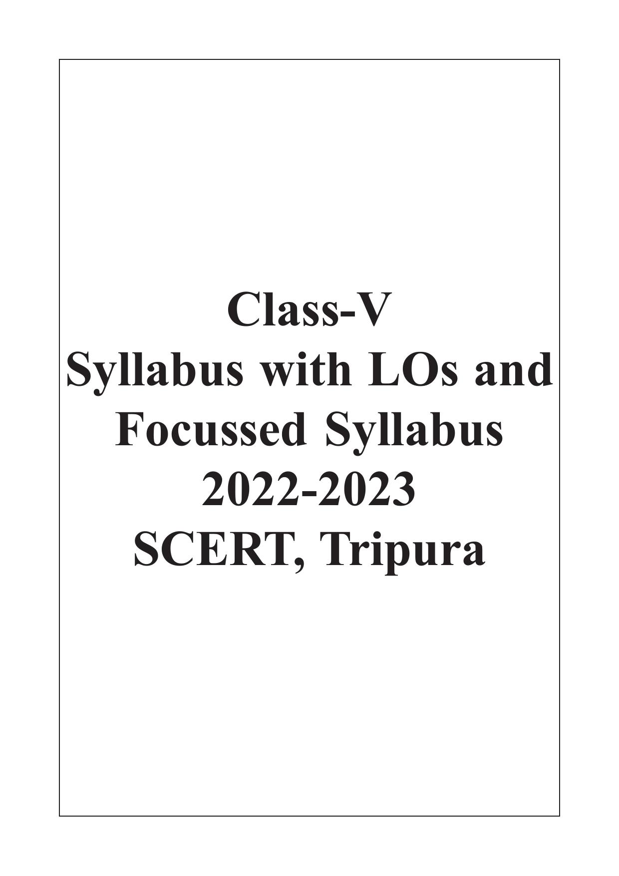 TBSE Class 5 Syllabus - Page 1