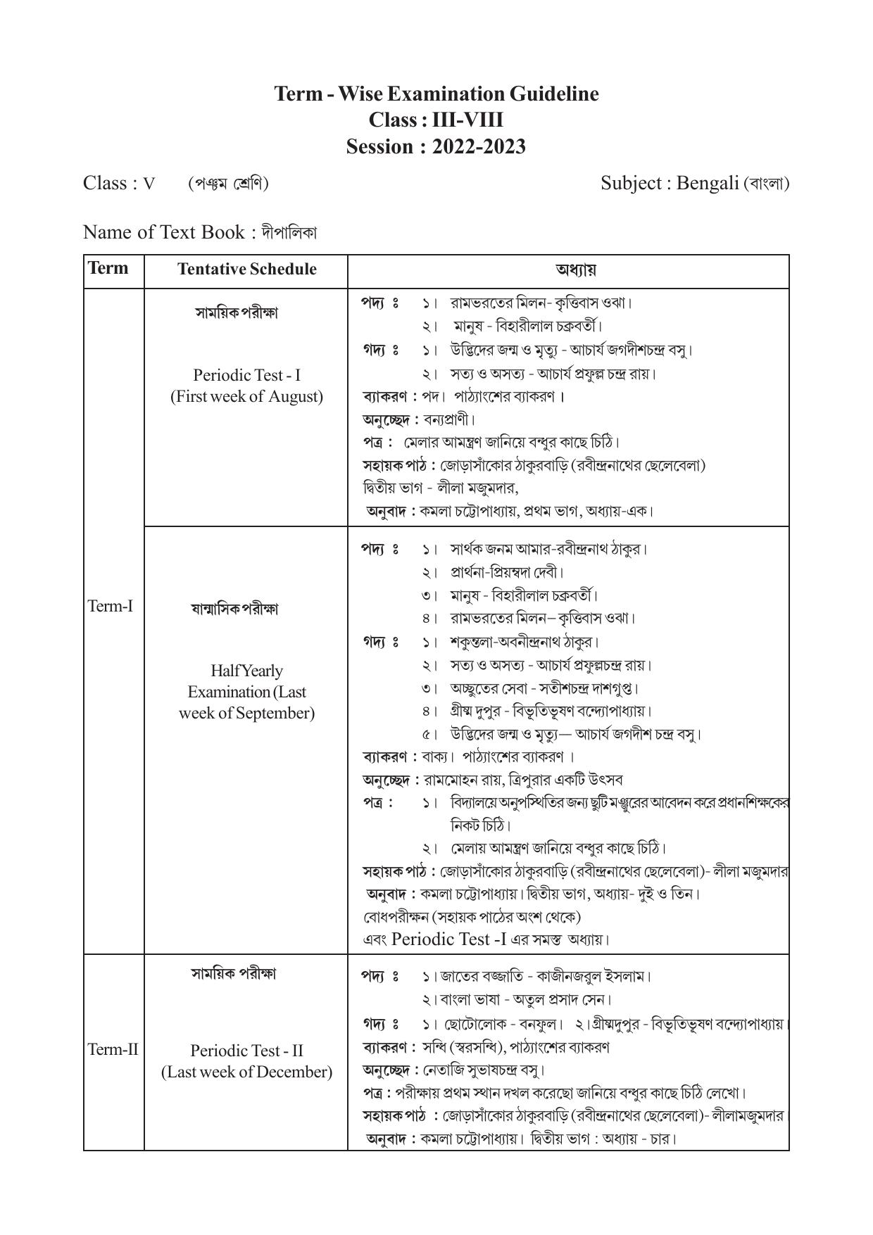 TBSE Class 5 Syllabus - Page 2