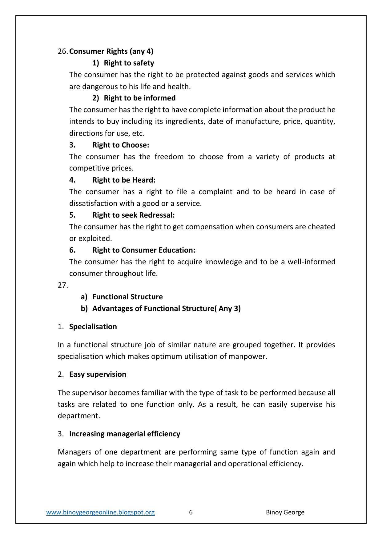 Kerala Plus Two 2023 Business Studies Model Answer Key - Page 6