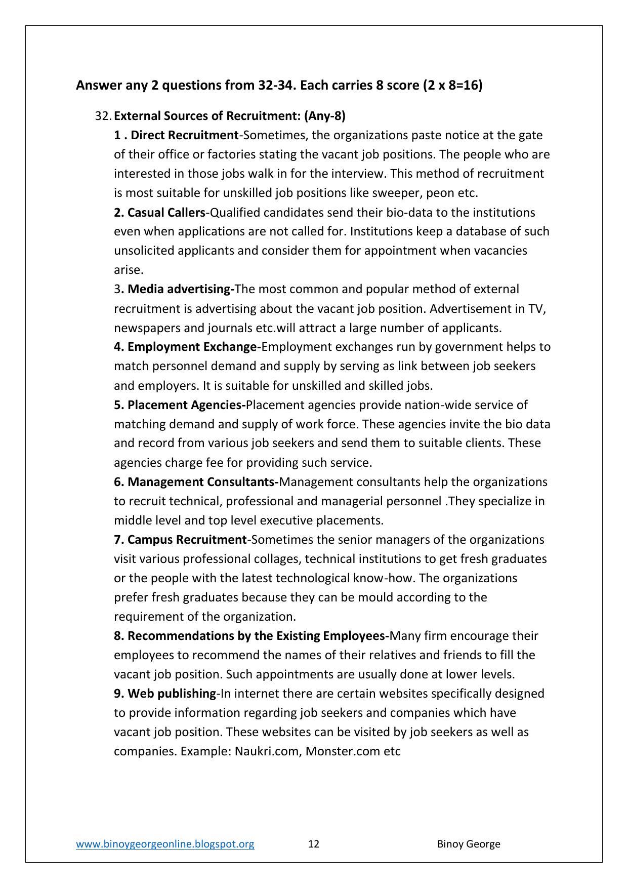 Kerala Plus Two 2023 Business Studies Model Answer Key - Page 12