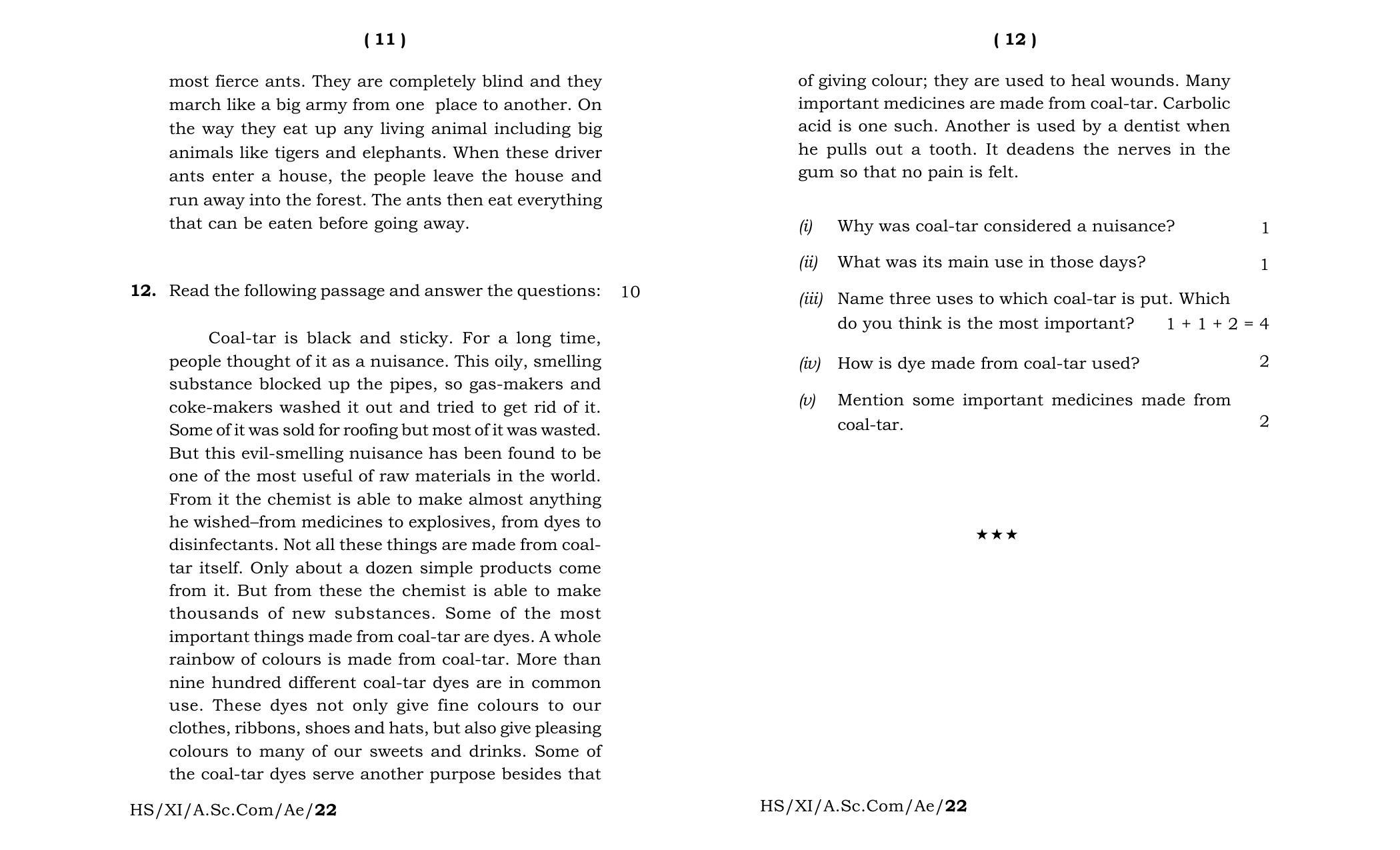 Meghalaya Board (MBOSE) Class 11 Alternative English (theory) 2022 Question Paper - Page 6