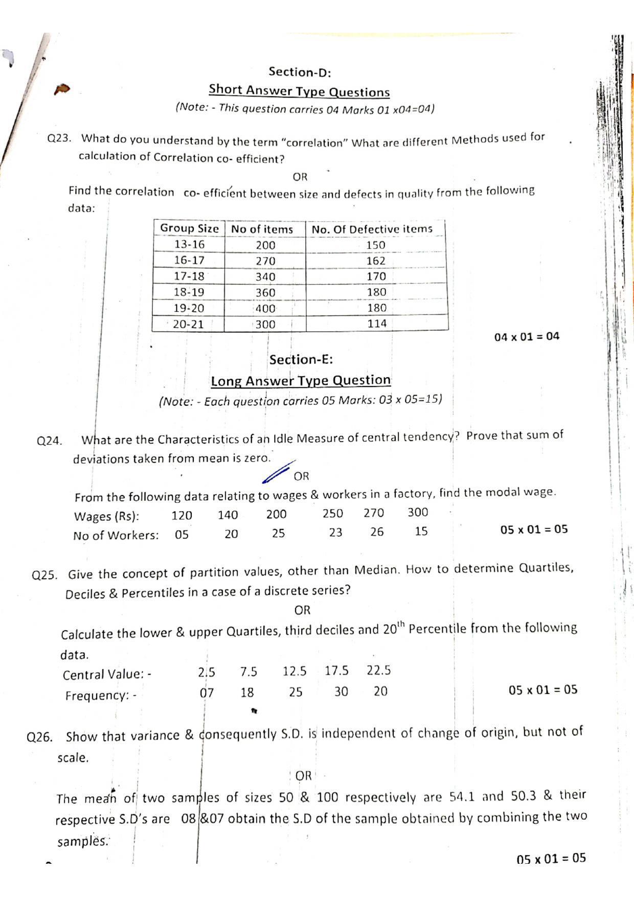 JKBOSE Class 11 Statistics Model Question Paper 2023 - Page 3