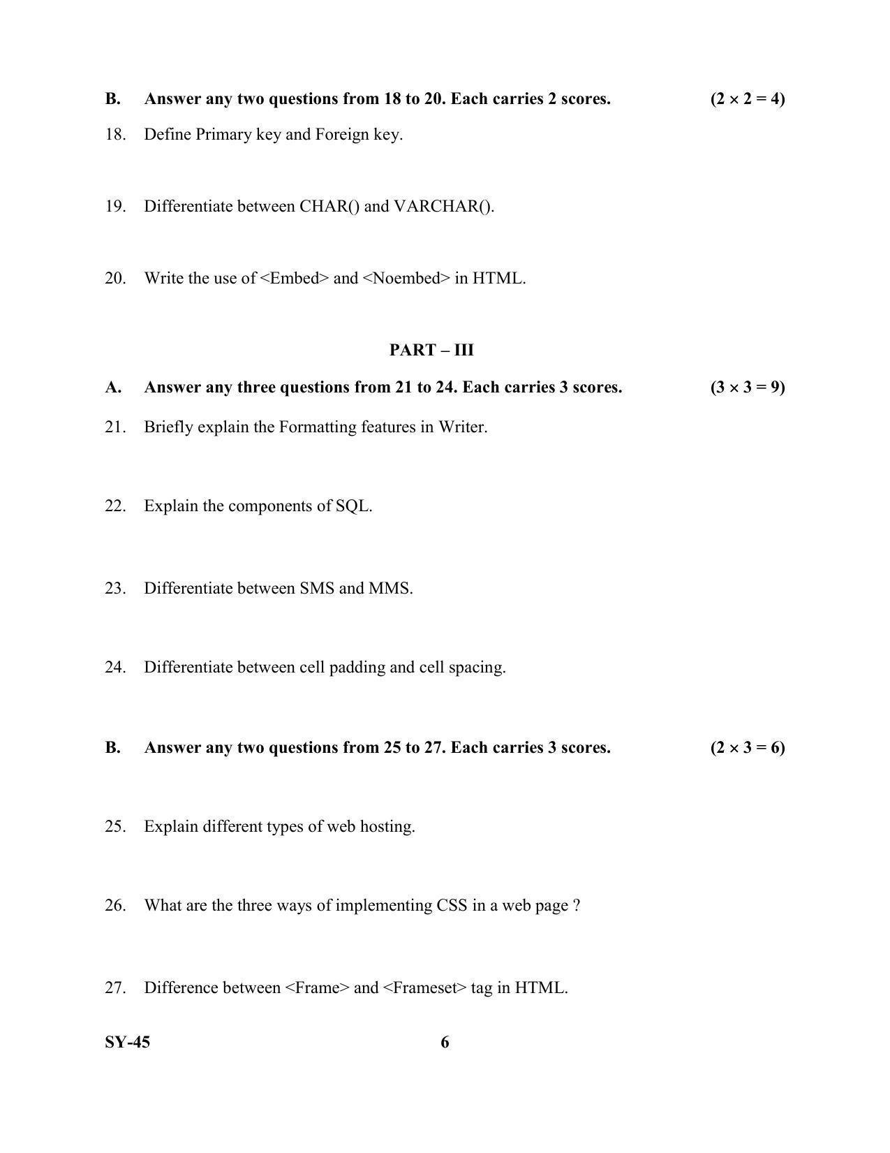Kerala Plus Two Question Paper 2022 - Computer Application Humanities - Page 6