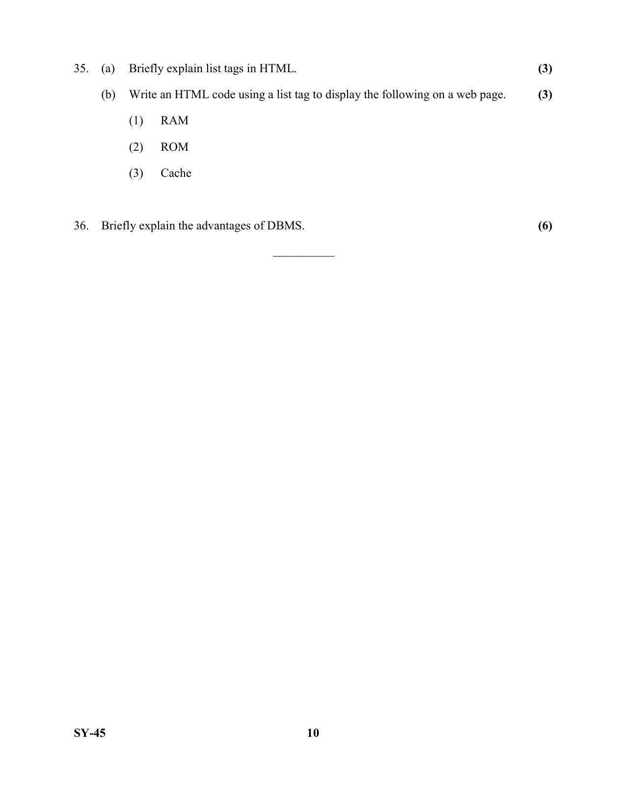 Kerala Plus Two Question Paper 2022 - Computer Application Humanities - Page 10