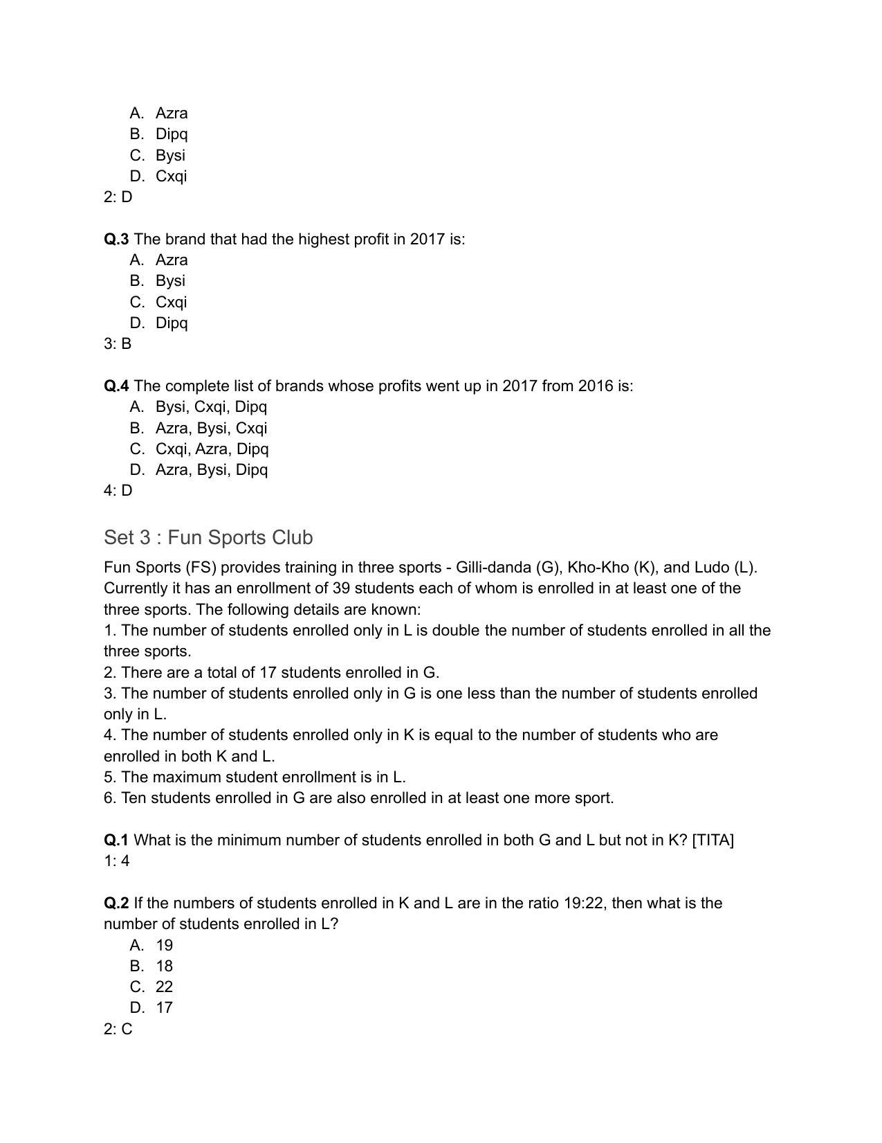 CAT 2018 CAT DILR Slot 2 Question Paper - Page 4