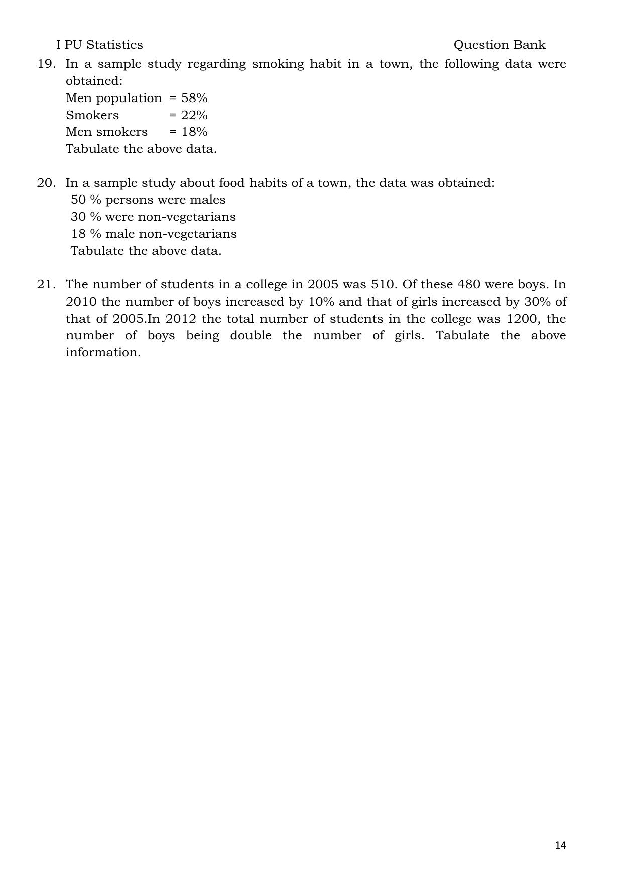 Karnataka 1st PUC Question Bank 2025 - Statistics English - Page 14