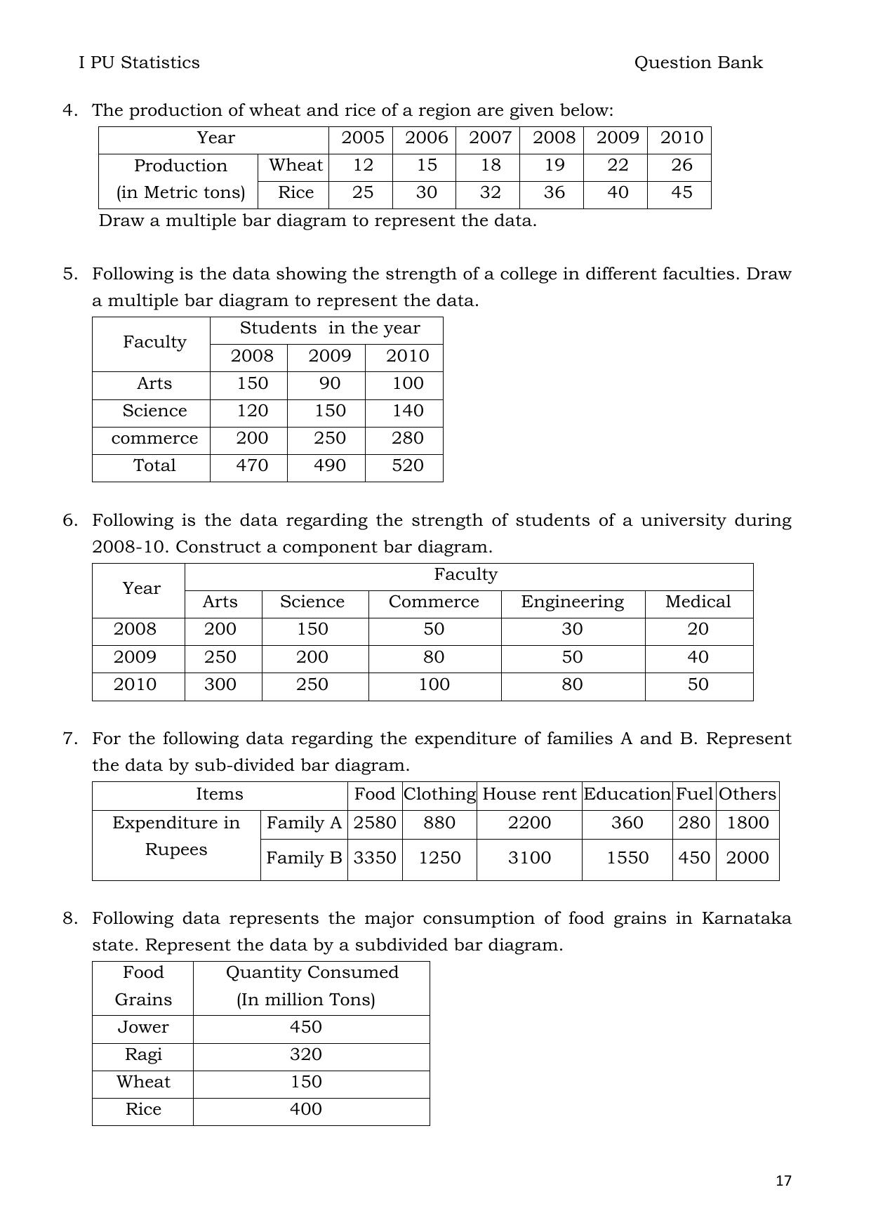 Karnataka 1st PUC Question Bank 2025 - Statistics English - Page 17