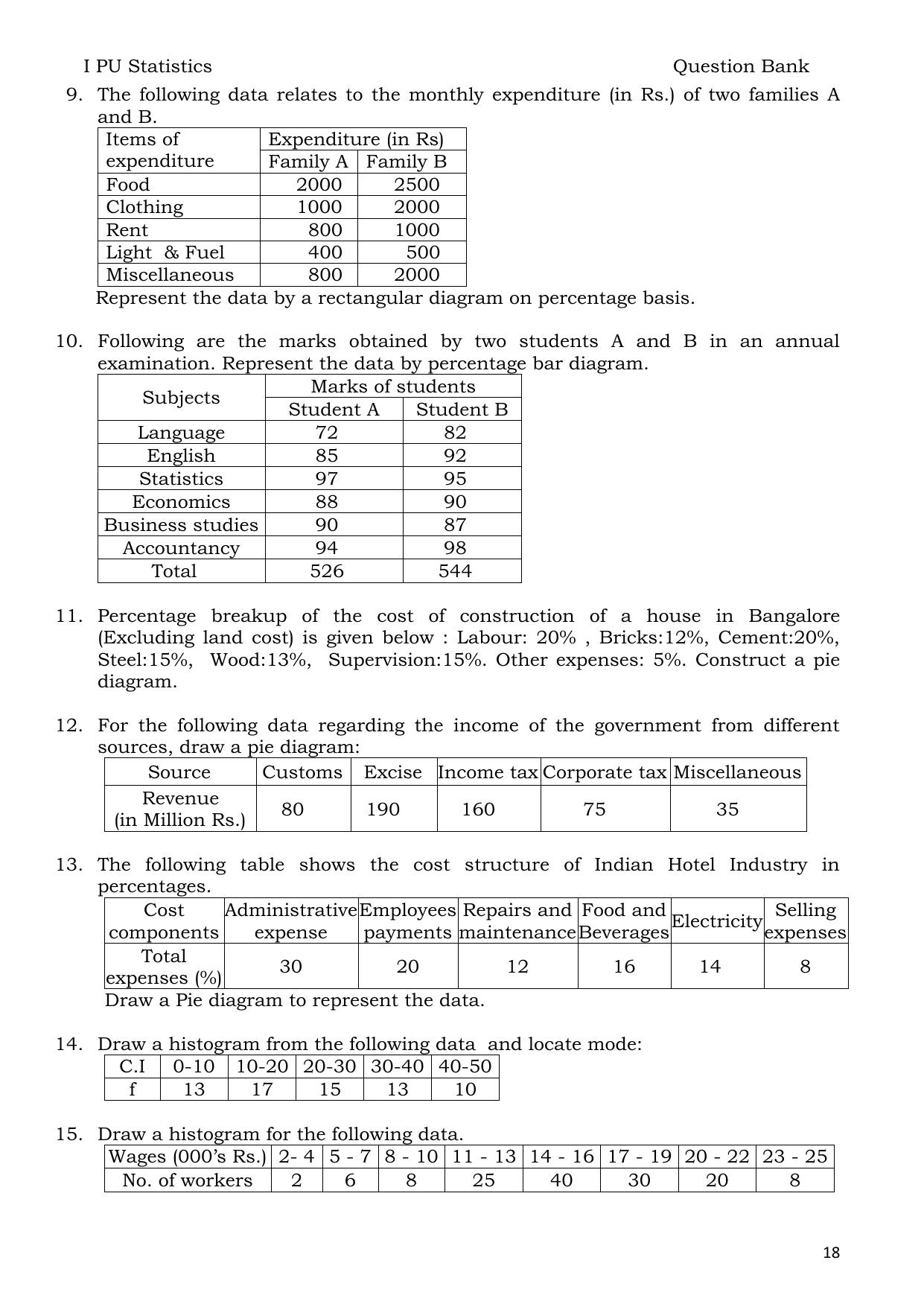 Karnataka 1st PUC Question Bank 2025 - Statistics English - Page 18
