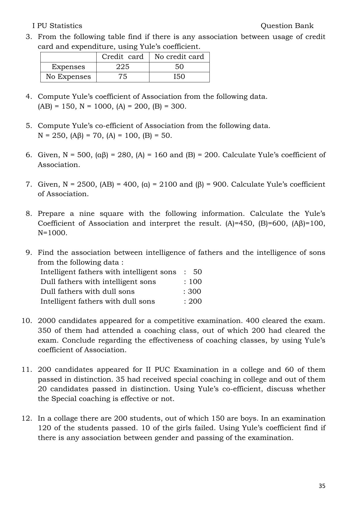 Karnataka 1st PUC Question Bank 2025 - Statistics English - Page 35